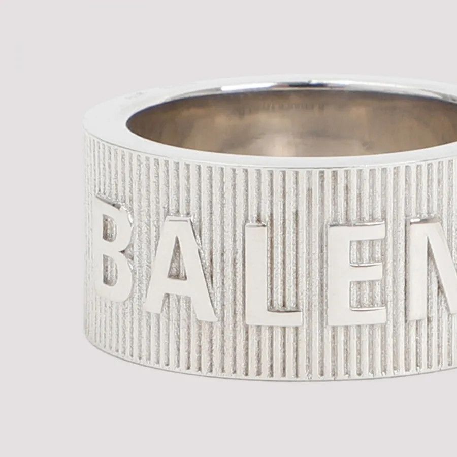 Balenciaga o1bcso1str1124 Size: OS / Logo Hoop Ring in Silver Size ONE SIZE - 3 Thumbnail