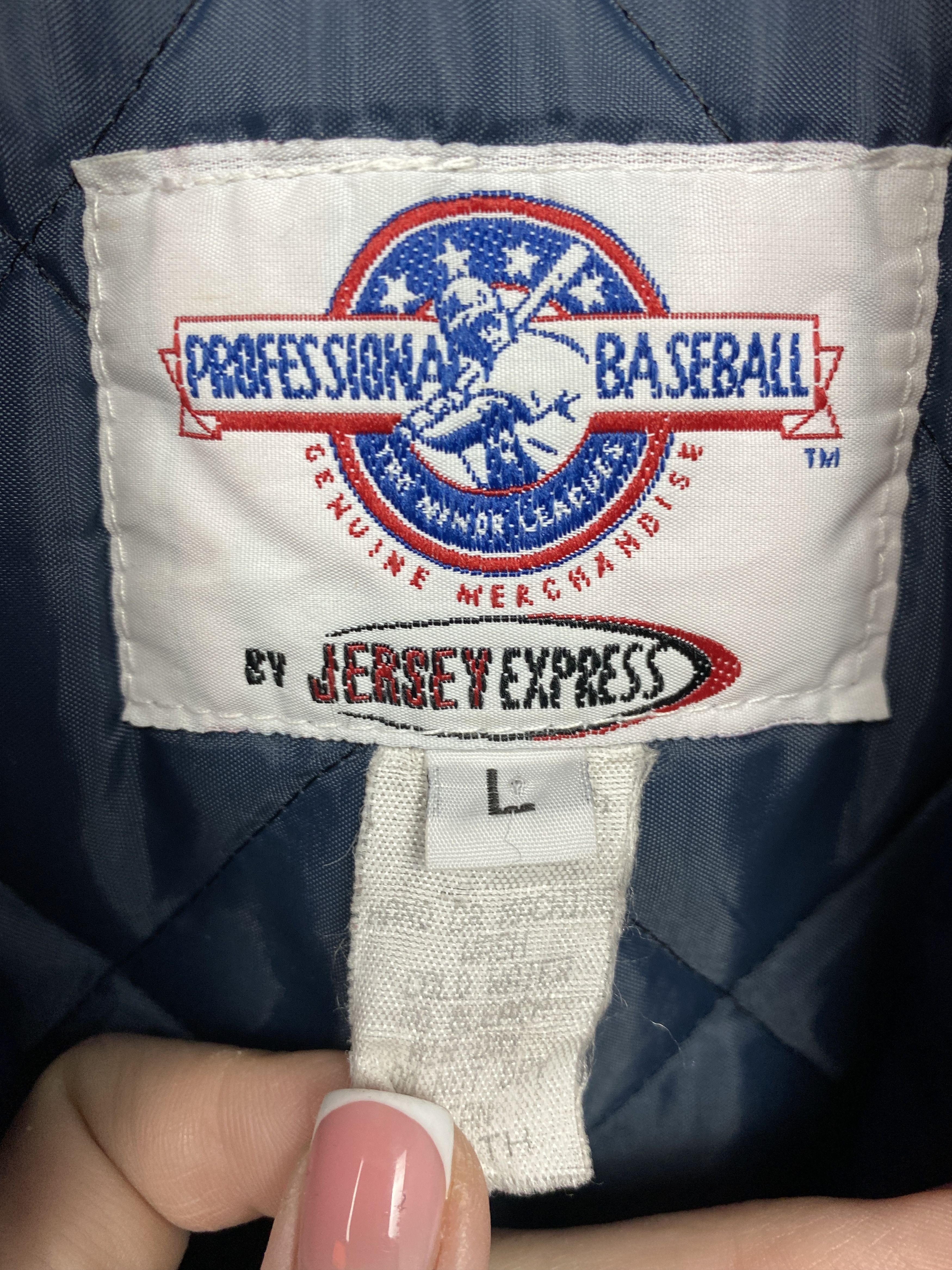 MLB Blue Claws MLB 90s Vintage Womens Nylon Bomber Jacket Size L / US 10 / IT 46 - 6 Thumbnail