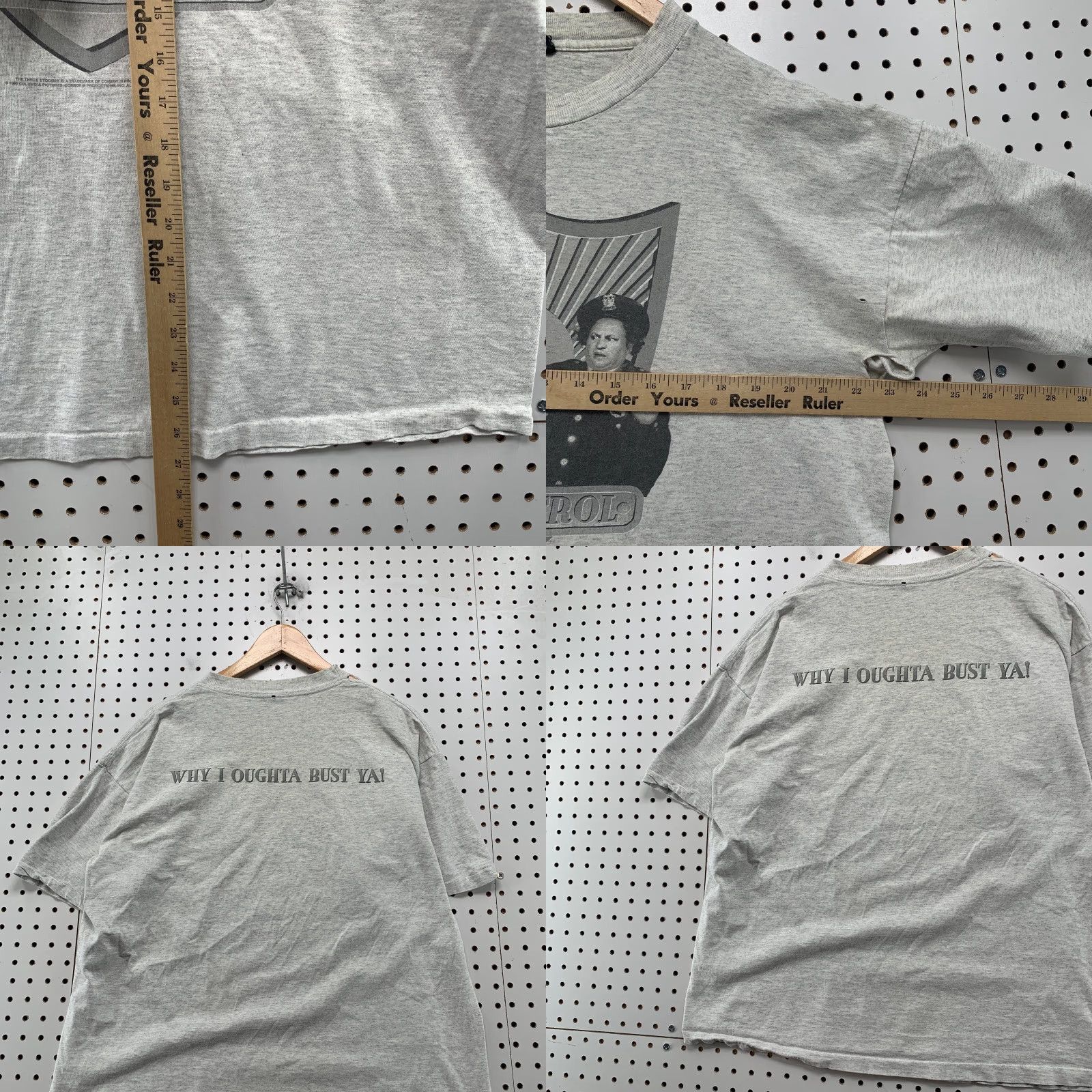 Vintage Vintage 3 Stooges Shirt Mens XL Gray Stooge Police Patrol USA Shirt Size US XL / EU 56 / 4 - 9 Thumbnail