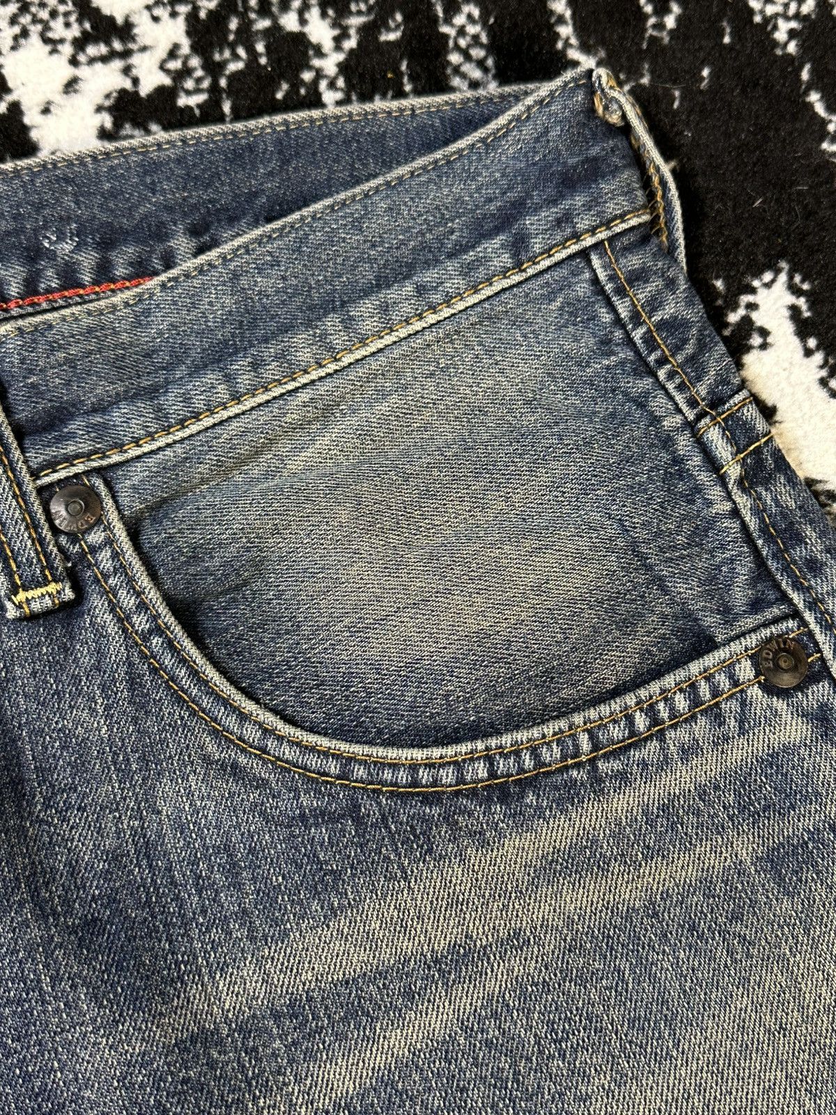 Sugar Cane 2000s Edwin 405 Exlcusive Vintage Washed Jeans Size US 33 - 7 Thumbnail
