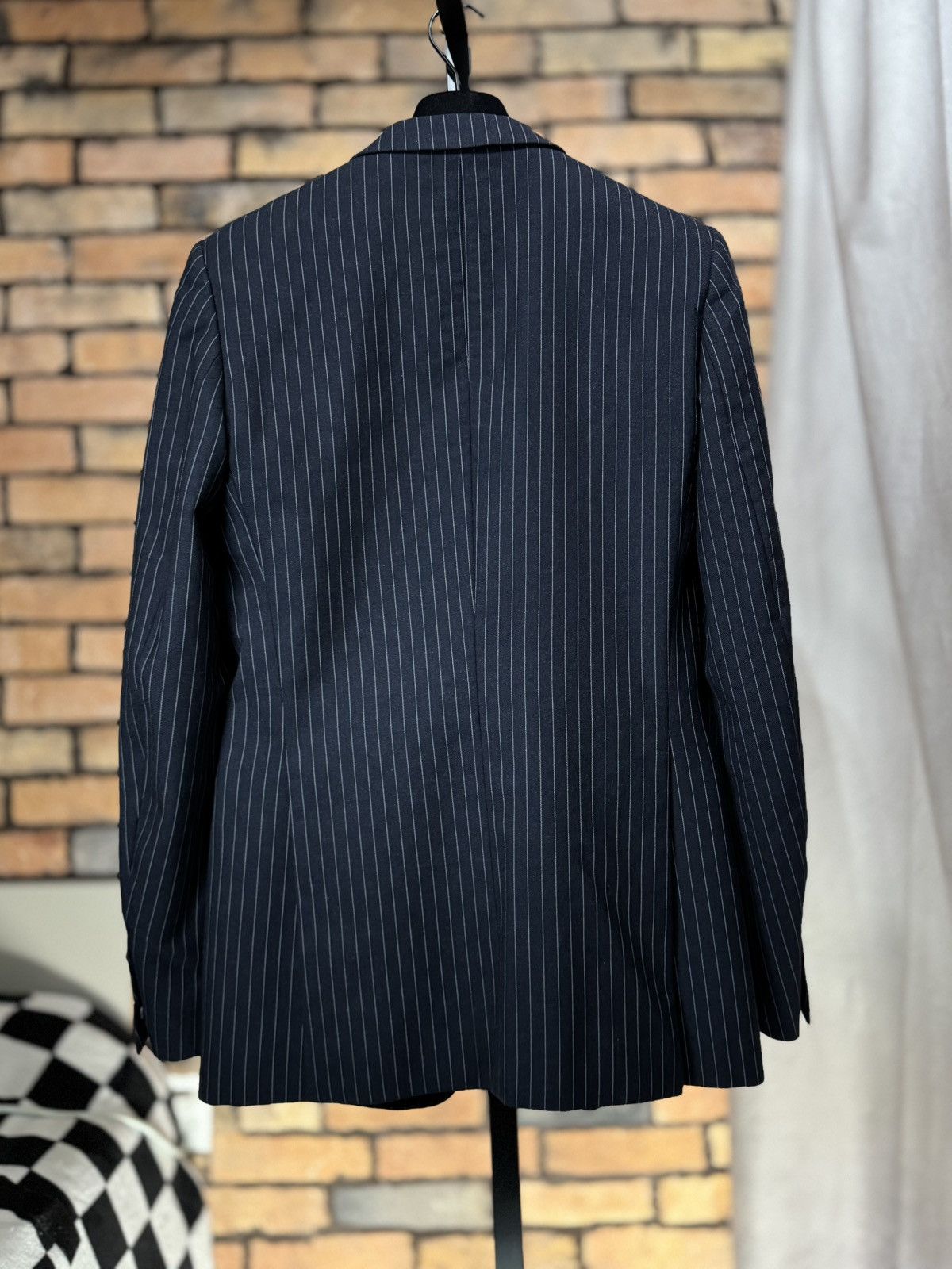 Maison Margiela PIN STRIPE BLUE DOUBLE VENT BLAZER SUIT JACKET Size 38R - 2 Thumbnail