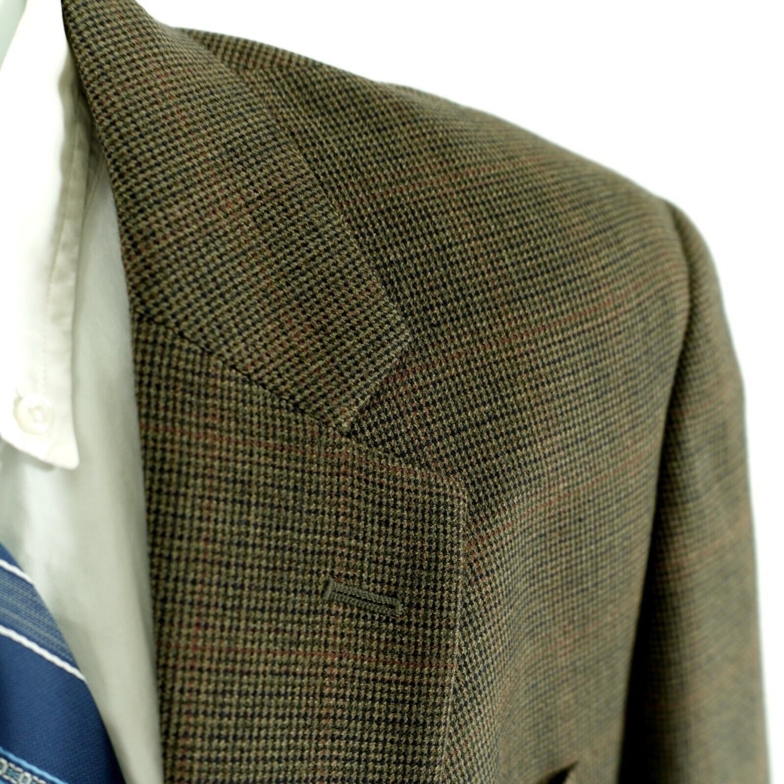 Jos. A. Bank Jos A Bank Thick Wool Green Blue Brown Check Windowpane 2 Bu Size 44R - 2 Thumbnail