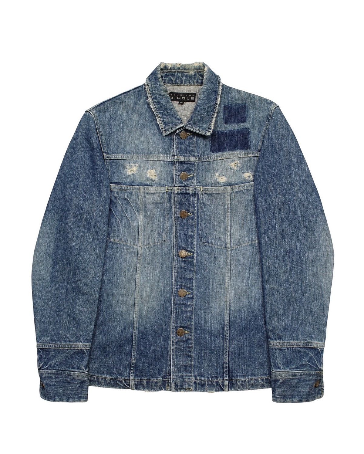 Hysteric Glamour FW2016 MONSIEUR NICOLE NICOLE CLUB DISTRESSED DENIM JACKET Size US M / EU 48-50 / 2 - 1 Thumbnail