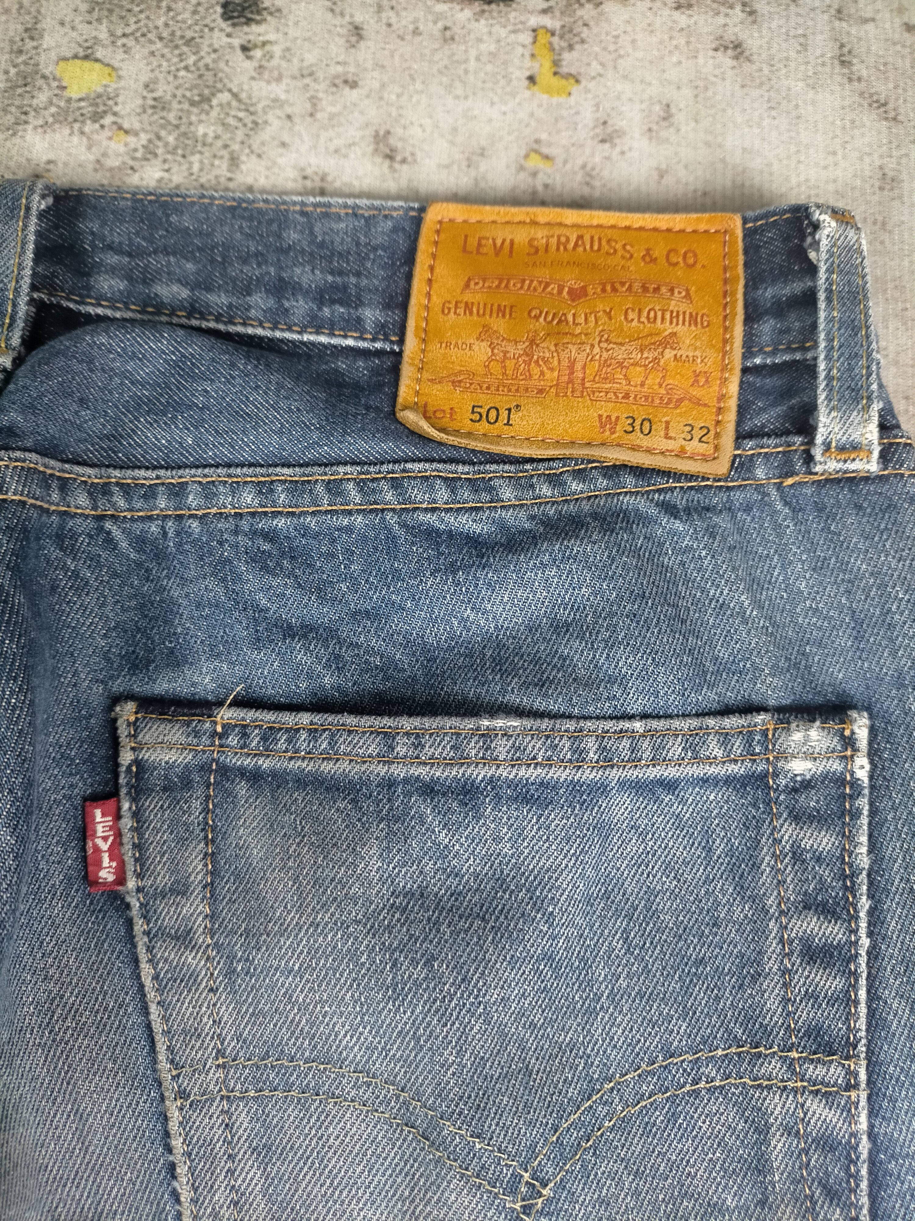 Levi's Vintage Clothing 🔥 Vintage Levis 501 Big E Selvedge Distressed Jeans Size US 30 / EU 46 - 5 Thumbnail