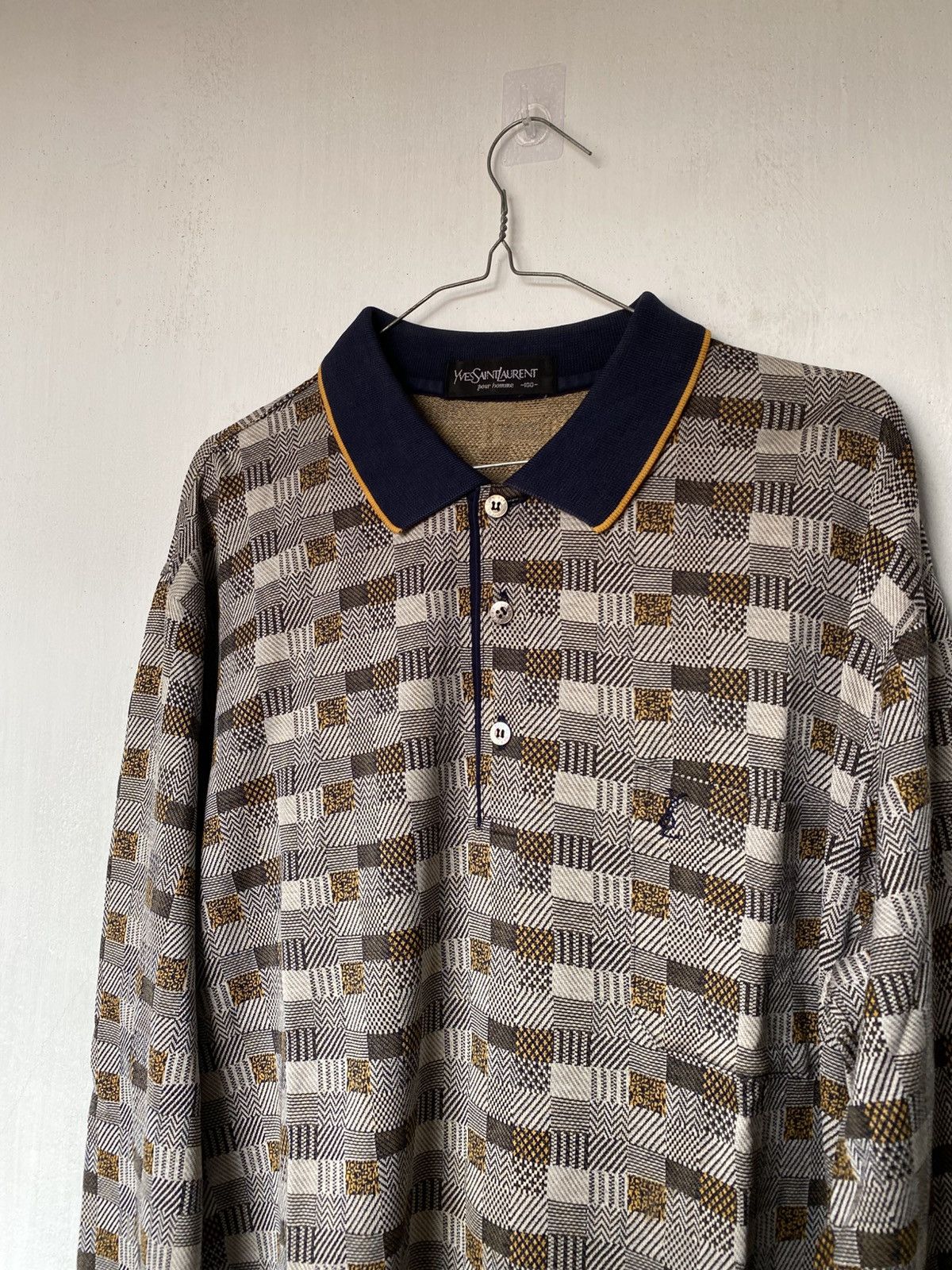 Yves Saint Laurent Vintage Ysl Longsleeve Polo Shirt Size US L / EU 52-54 / 3 - 4 Thumbnail