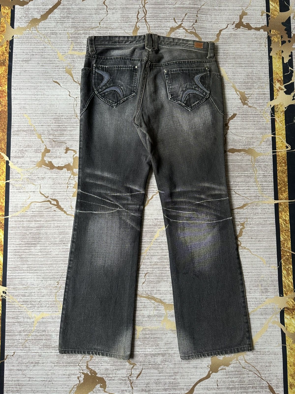 Japanese Brand FLARE Nicole Club For Men NCFM Claw Marks Design Denim Size US 34 / EU 50 - 3 Thumbnail