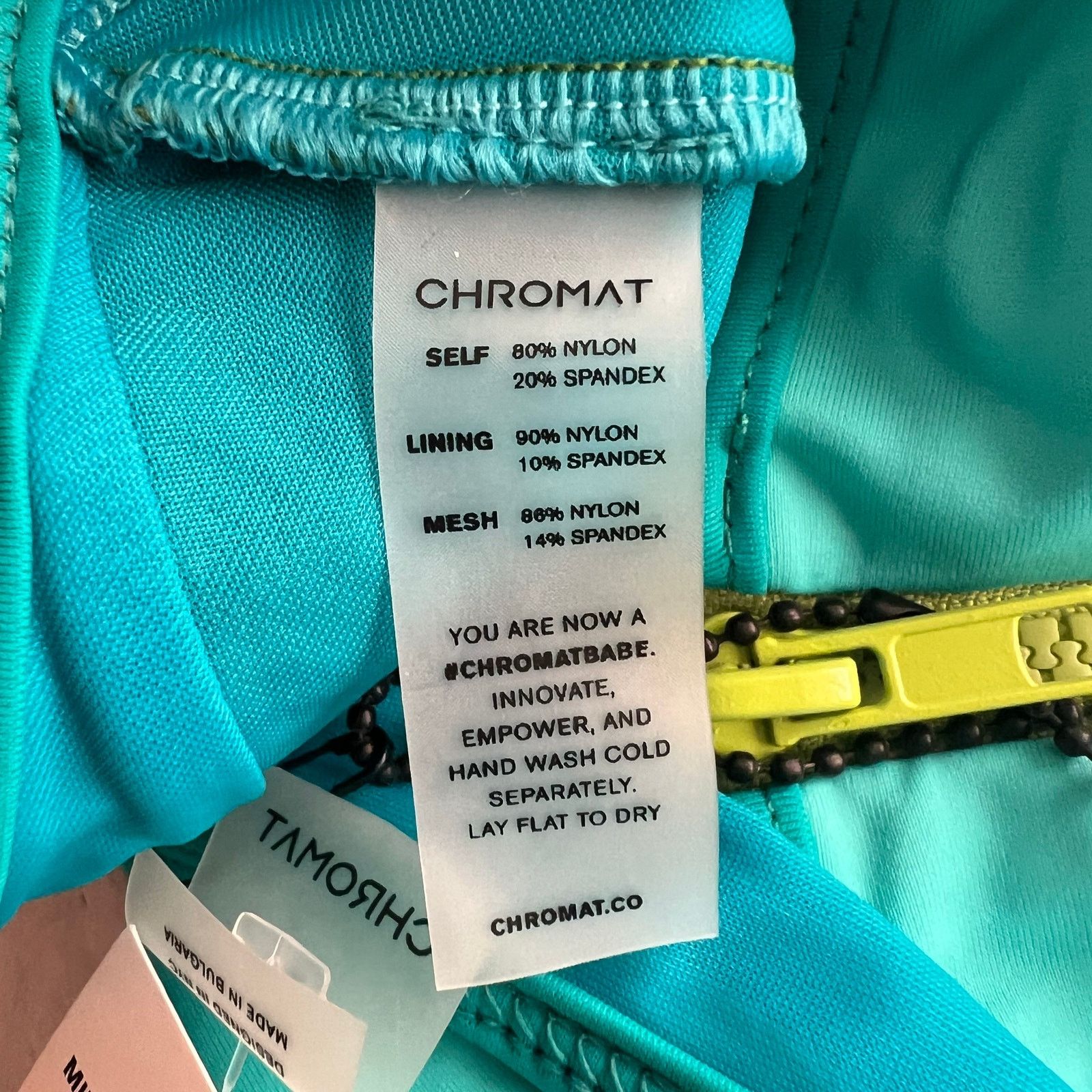 Other Chromat Mikito Teal Lime Zip Swim Bikini Bottom, XS Size ONE SIZE - 6 Thumbnail