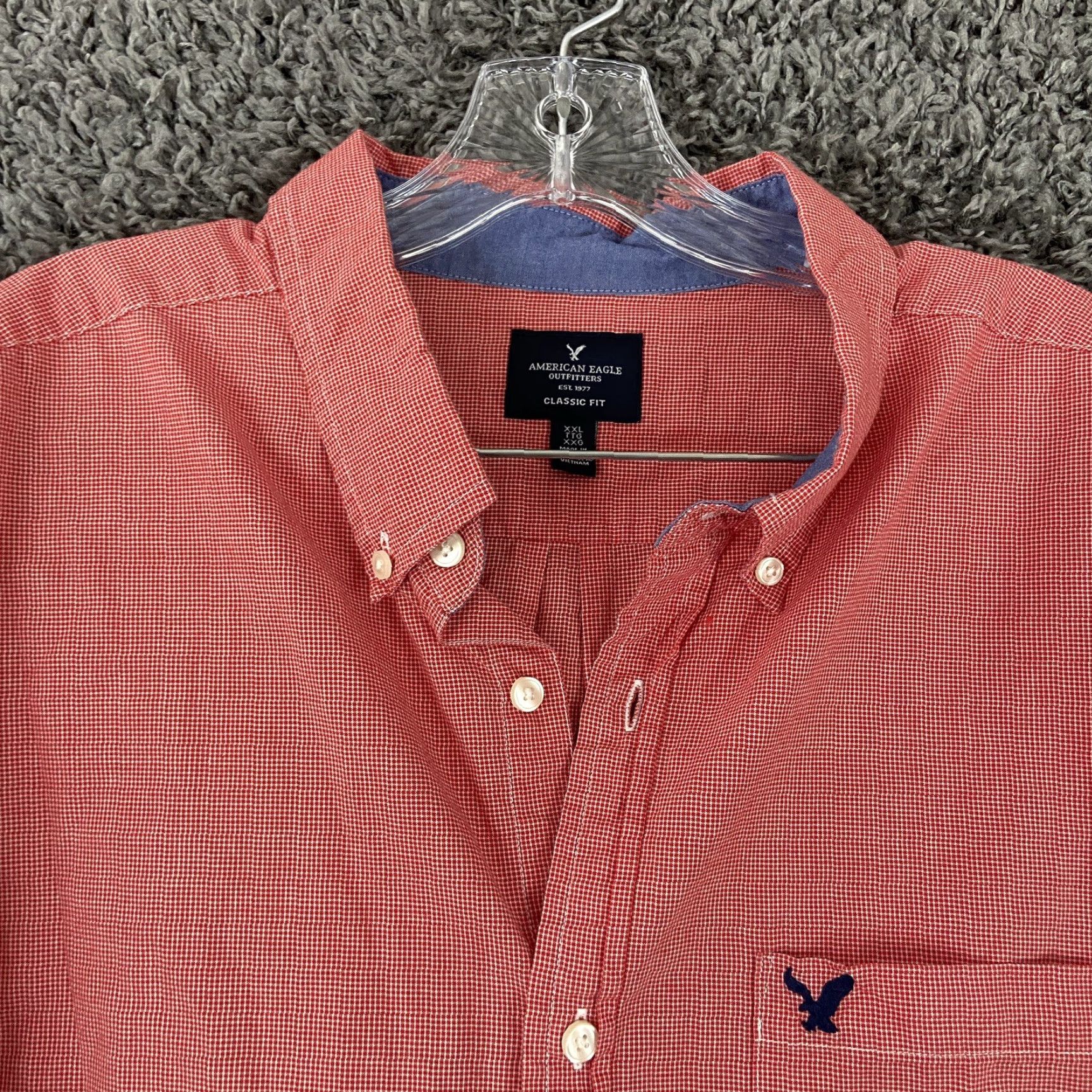 American Eagle Outfitters American Eagle Outfitters Shirt Men 2XL Red Plaid Button-Down Long Sleeve Size US XXL / EU 58 / 5 - 6 Thumbnail