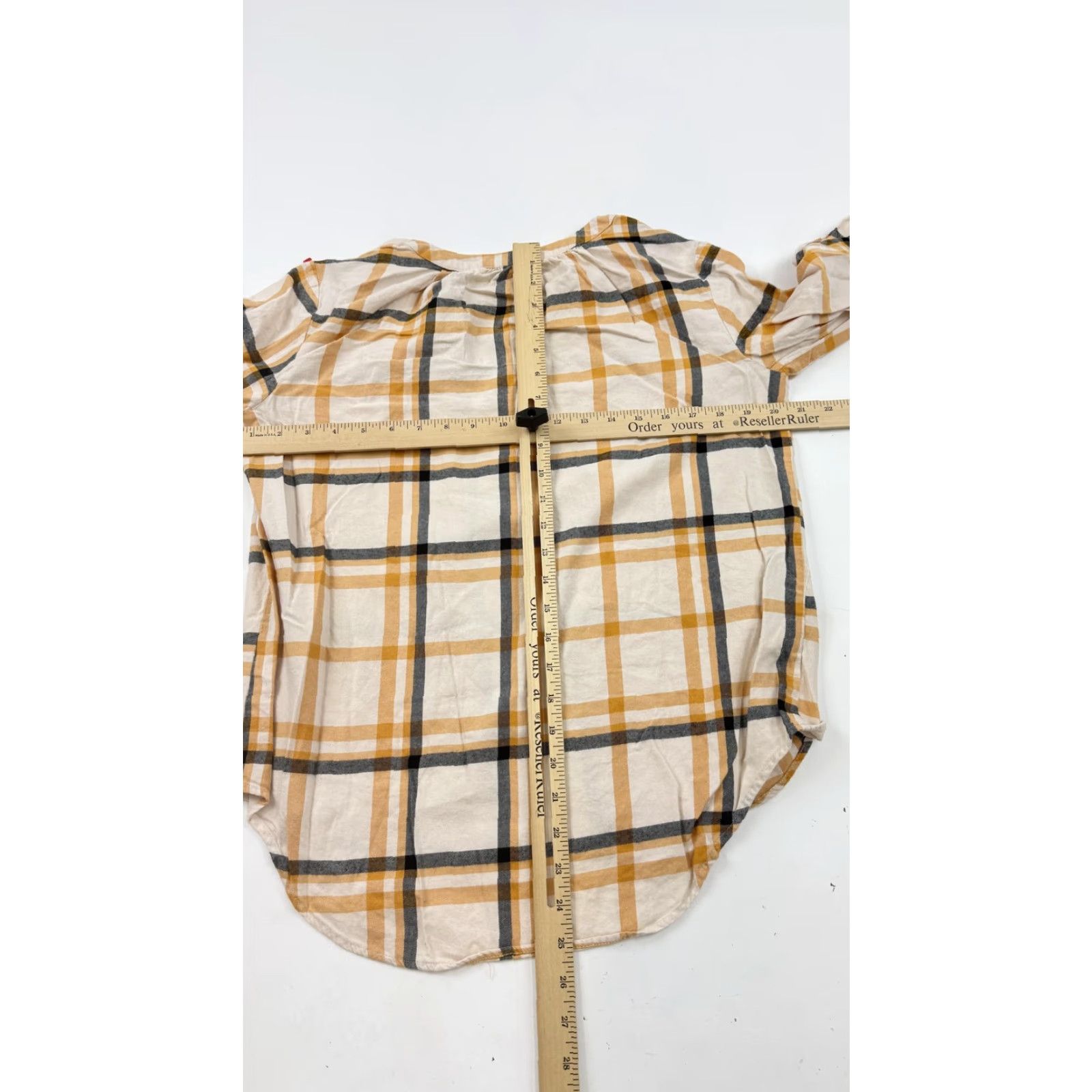 Loft Loft Shirt Womens Small Yellow Plaid Long Sleeve Peasant Blouse Top Size S / US 4 / IT 40 - 6 Thumbnail