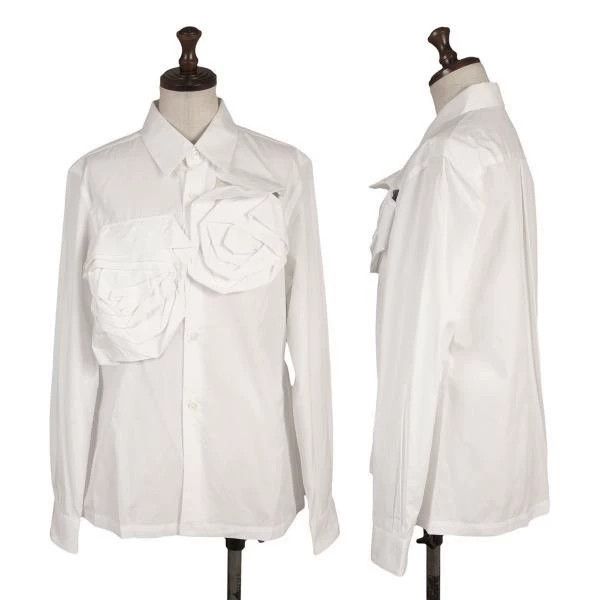 Comme des Garcons Comme Des Garcons White Vintage Rose Design Shirt Top Size M / US 6-8 / IT 42-44 - 1 Thumbnail