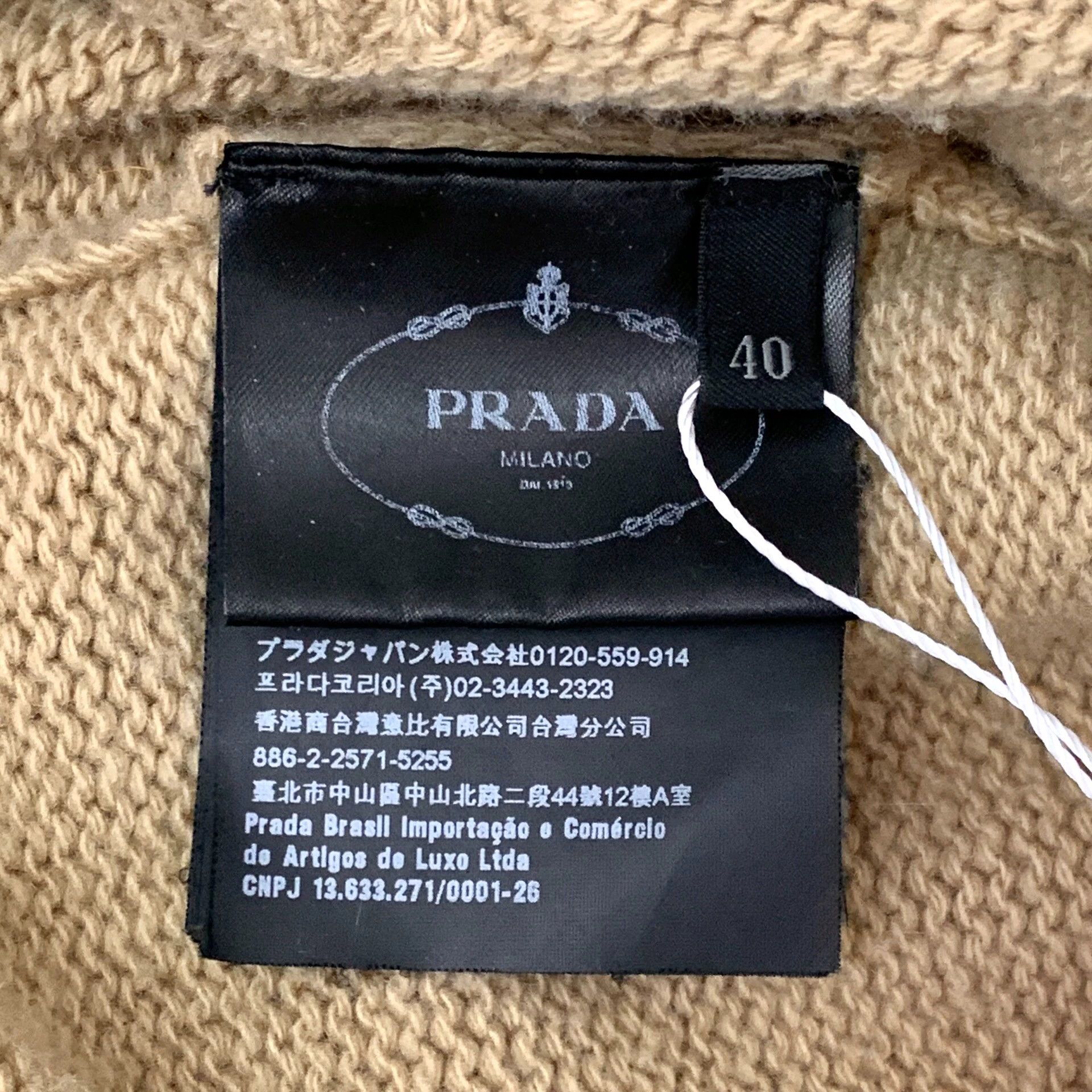 Prada KW0810 Prada Brown Wool Crew Neck Long Sleeve Knit Cardigan Size M / US 6-8 / IT 42-44 - 7 Thumbnail