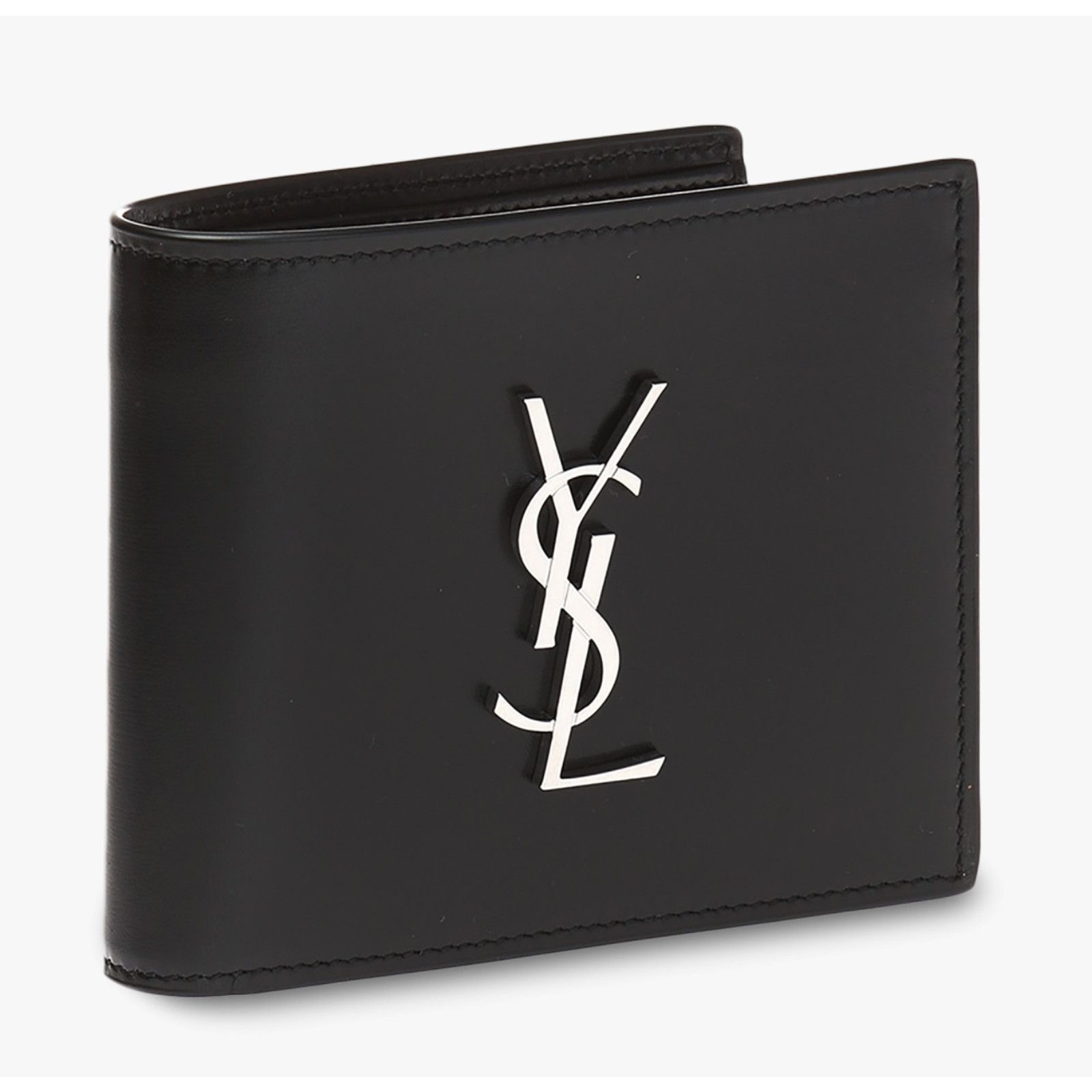 Yves Saint Laurent Saint Laurent Men YSL Silver Metal Logo Card Bi-Fold Wallet Size ONE SIZE - 5 Thumbnail
