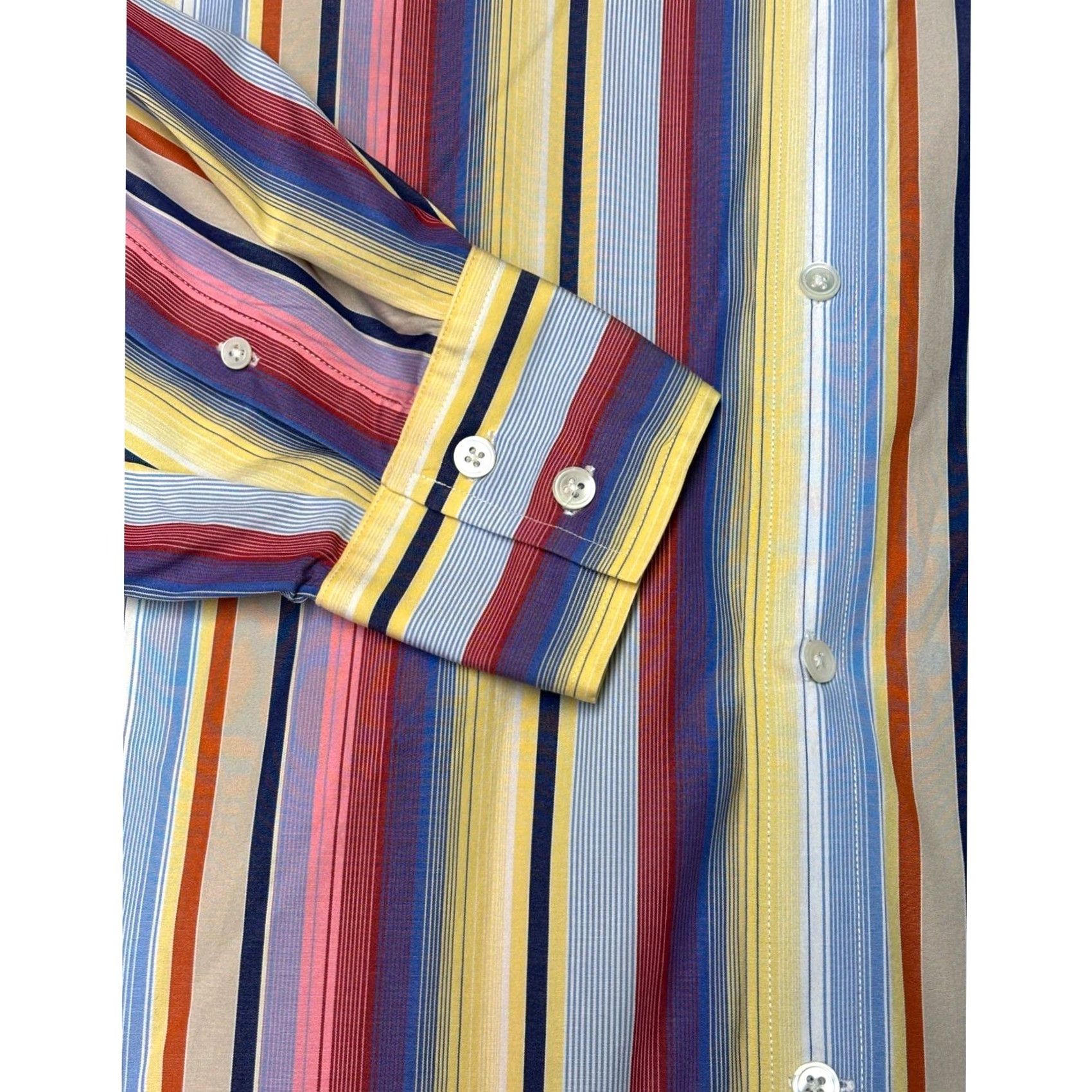 Faconnable VINTAGE Facconable shirt Mens Button-Down Striped Yellow Cotton Long Sleeve L Adult Mens Gender: Mens Size US L / EU 52-54 / 3 - 3 Thumbnail