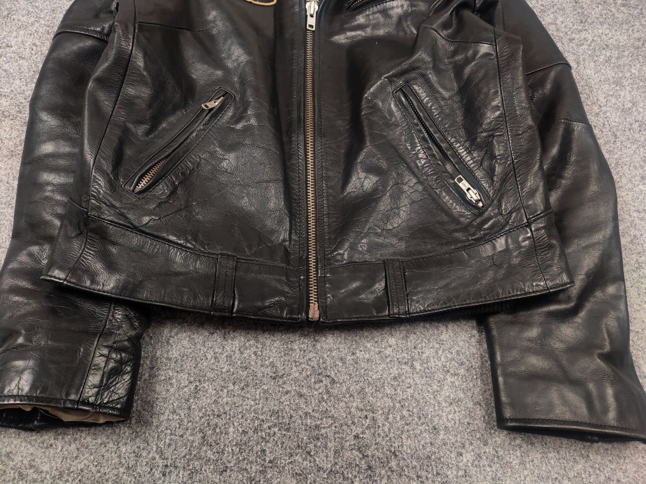 Vintage Warson Vintage Speed Black Leather Retro Motorcycle jacket Size US M / EU 48-50 / 2 - 5 Thumbnail