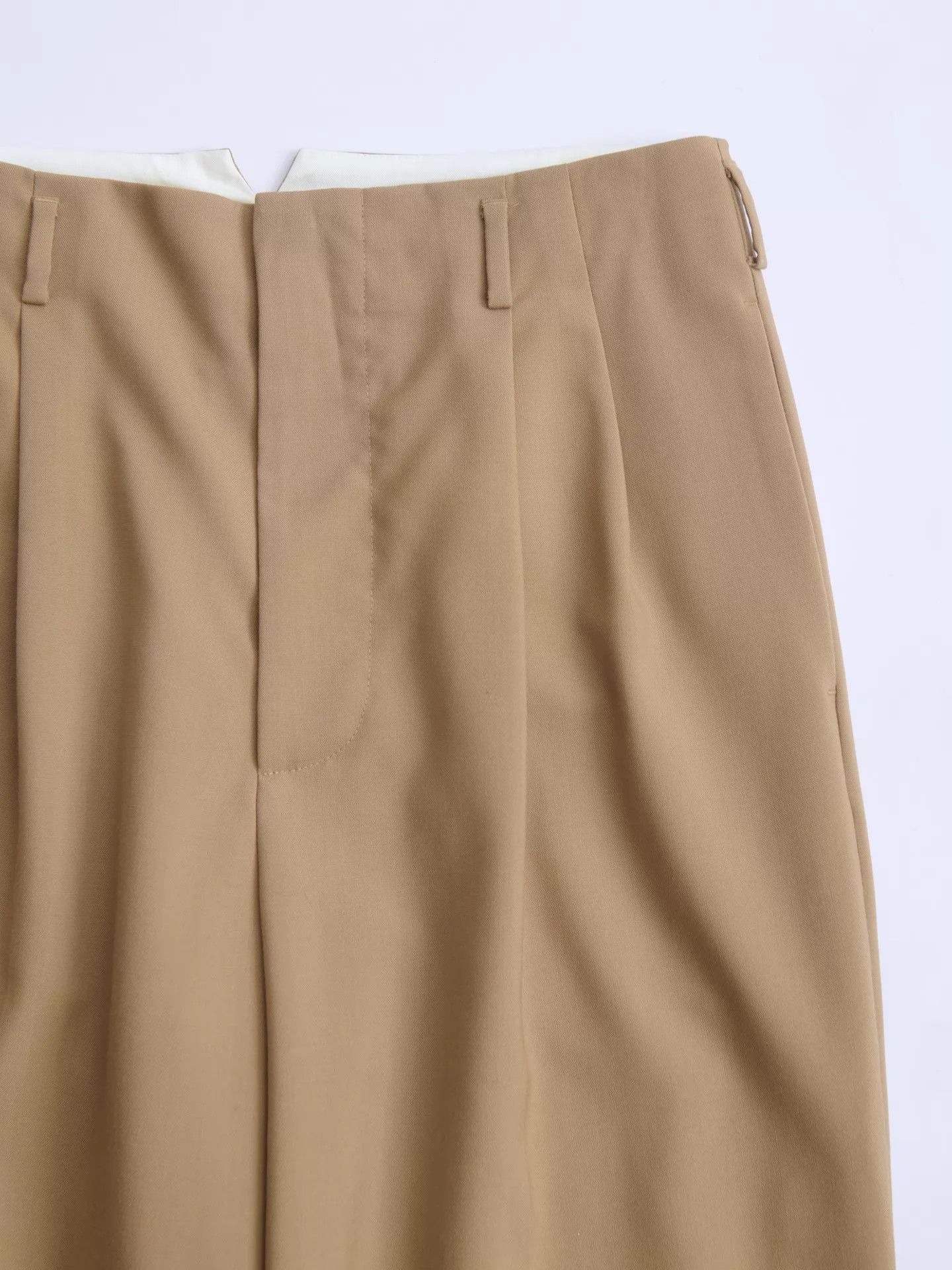 Maison Margiela MARNI Khaki Lana Wool Pleated Wide Leg Slacks Size 28" / US 6 / IT 42 - 7 Thumbnail