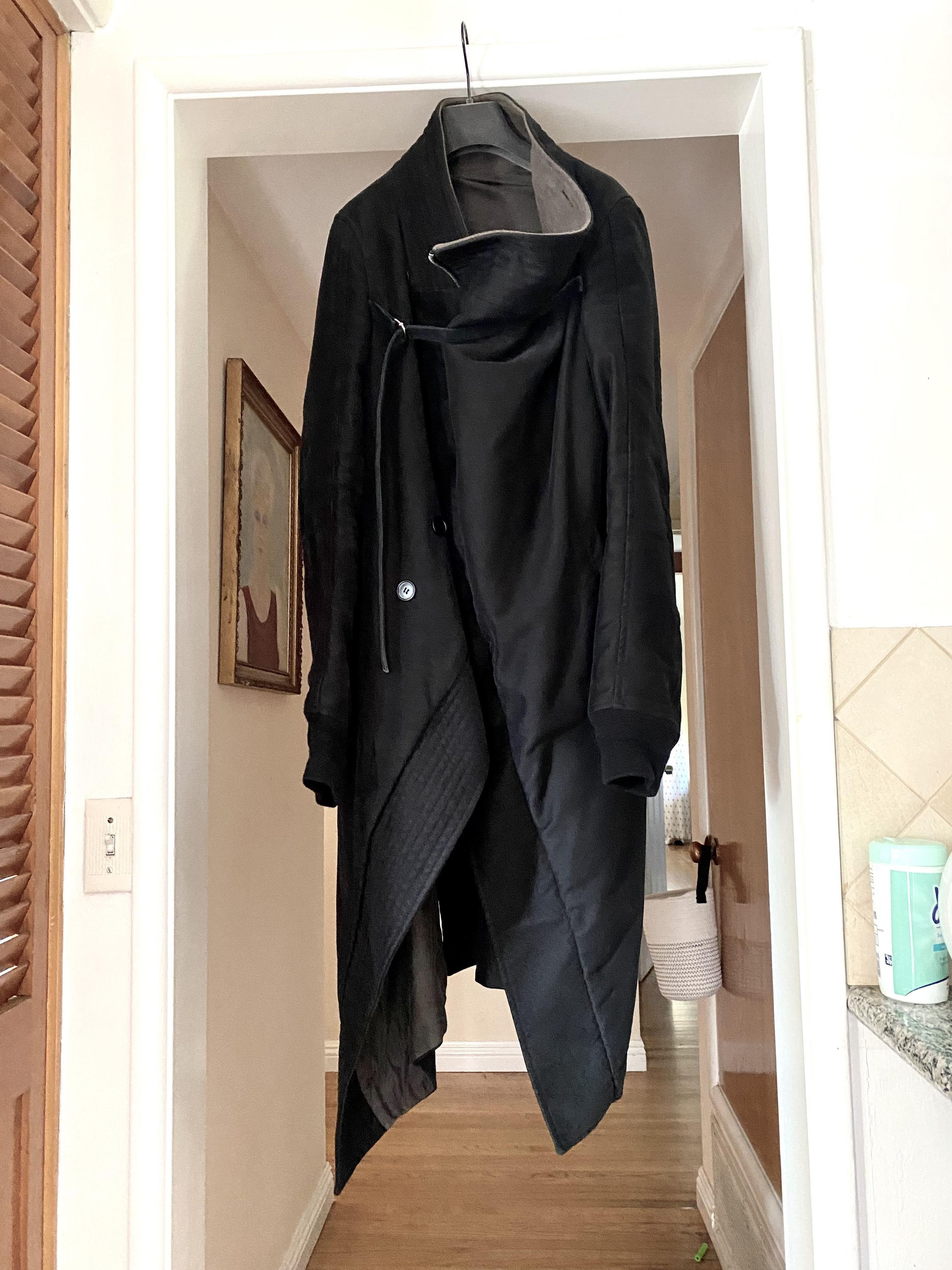 image of Rick Owens Actual Fw07 Exploder Moleskin Coat For Men 44/46/48 in Black (Size Small)