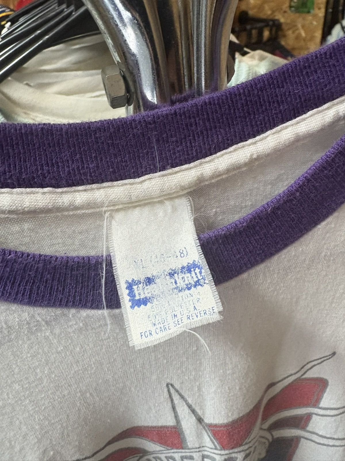 Vintage 1986 NYC Liberty Ringer T-Shirt Size US XL / EU 56 / 4 - 4 Thumbnail