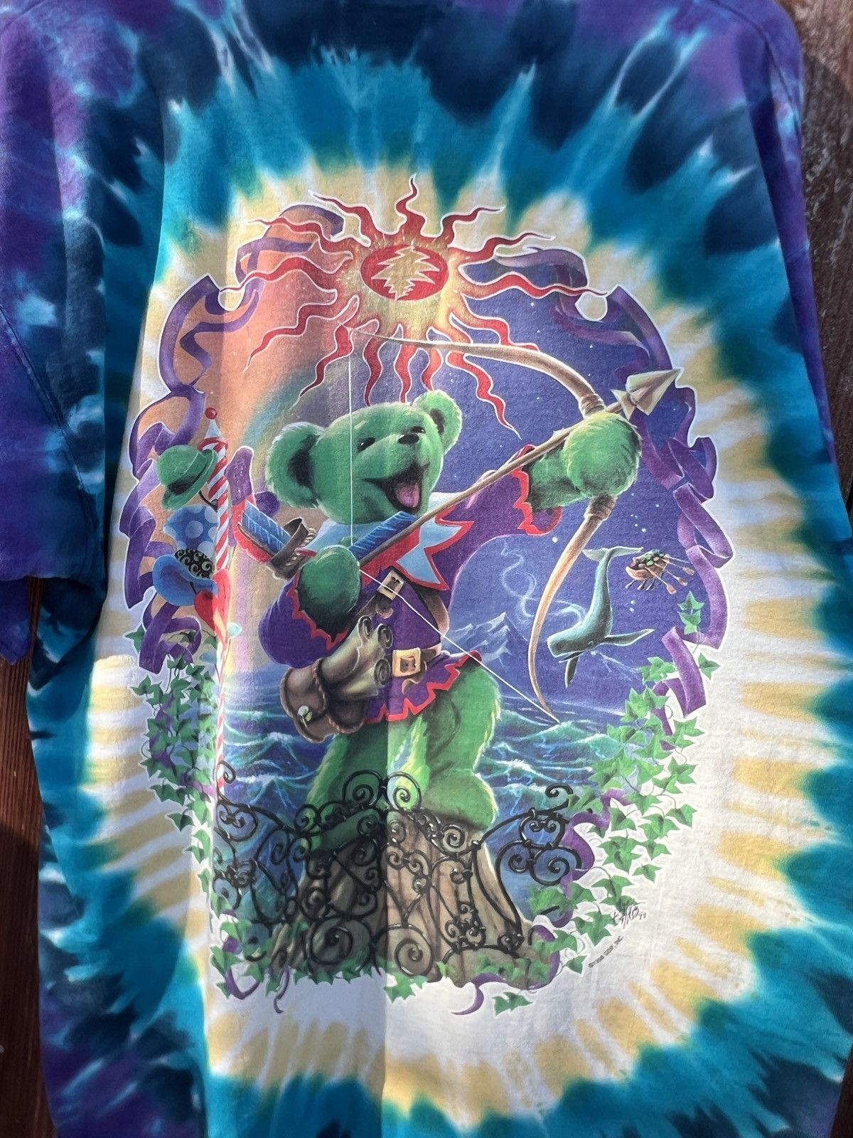 Grateful Dead 1998 Grateful Dead Vintage Liquid Blue Tee Shirt Size US L / EU 52-54 / 3 - 8 Thumbnail
