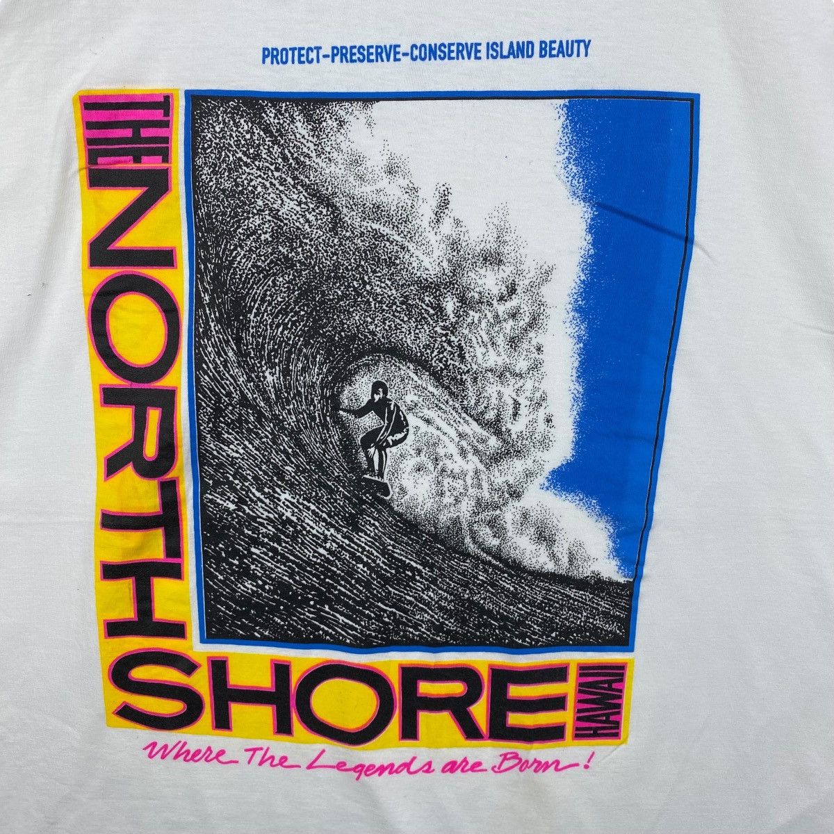 Vintage Vintage 90's The North Shore Hawaii Surfer Graphic Tee Shirt Size US XL / EU 56 / 4 - 2 Thumbnail