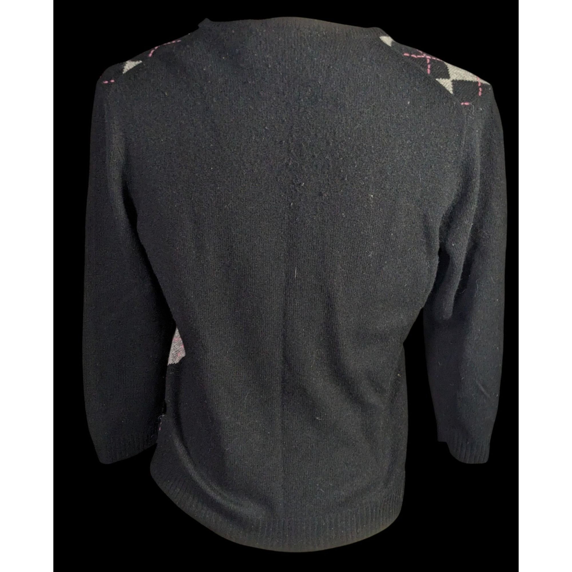 J.Crew Preppy J.Crew Vintage Womens Cashmere Argyle Cardigan Sweate Size M / US 6-8 / IT 42-44 - 2 Thumbnail