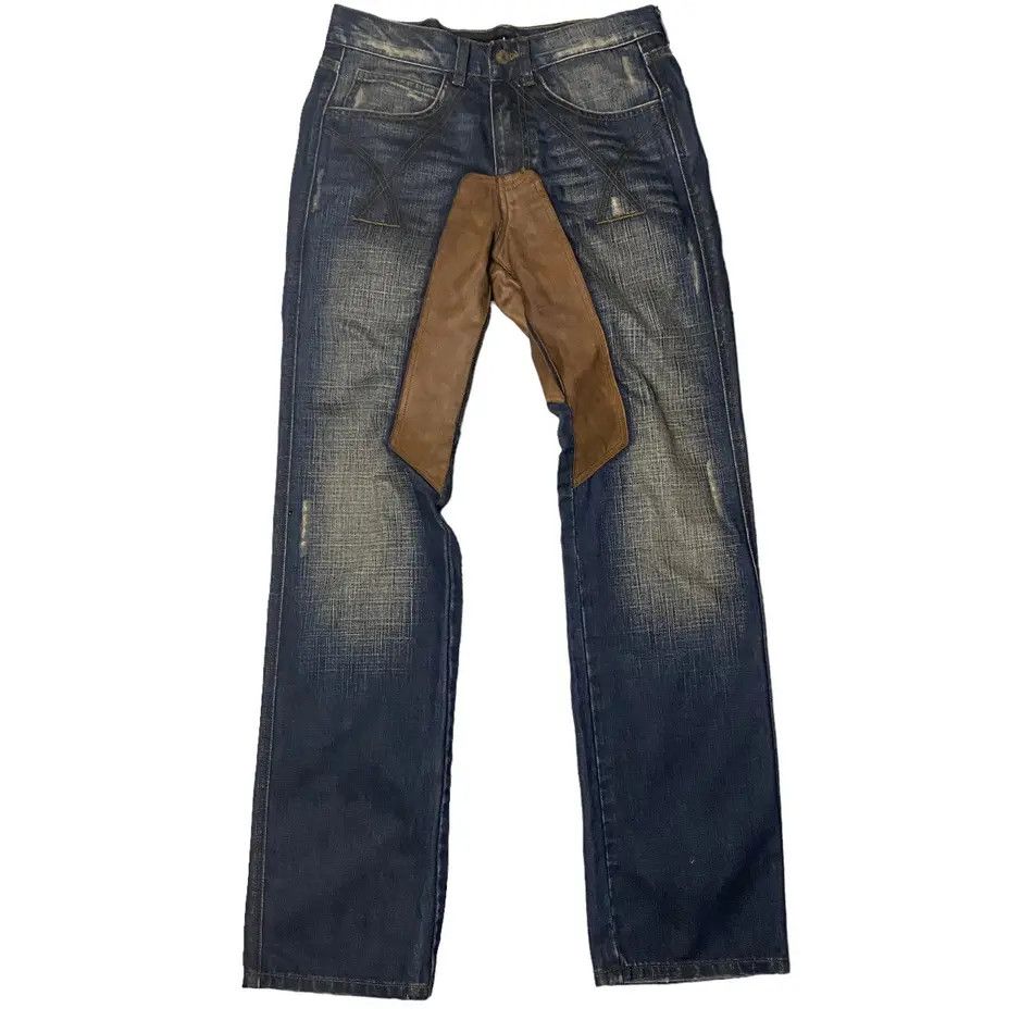 Japanese Brand Saxlanter Flared Jeans Washed Straigh Cut Size US 30 / EU 46 - 1 Thumbnail