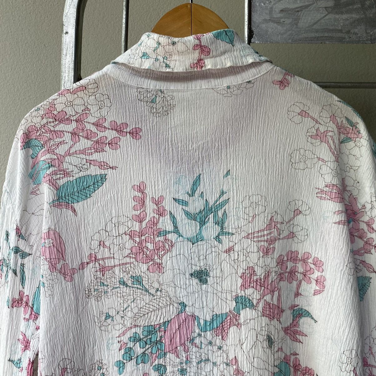 Tsumori Chisato Tsumori Chisato White Floral Print Long Sleeve Blouse Size XS / US 0-2 / IT 36-38 - 8 Thumbnail