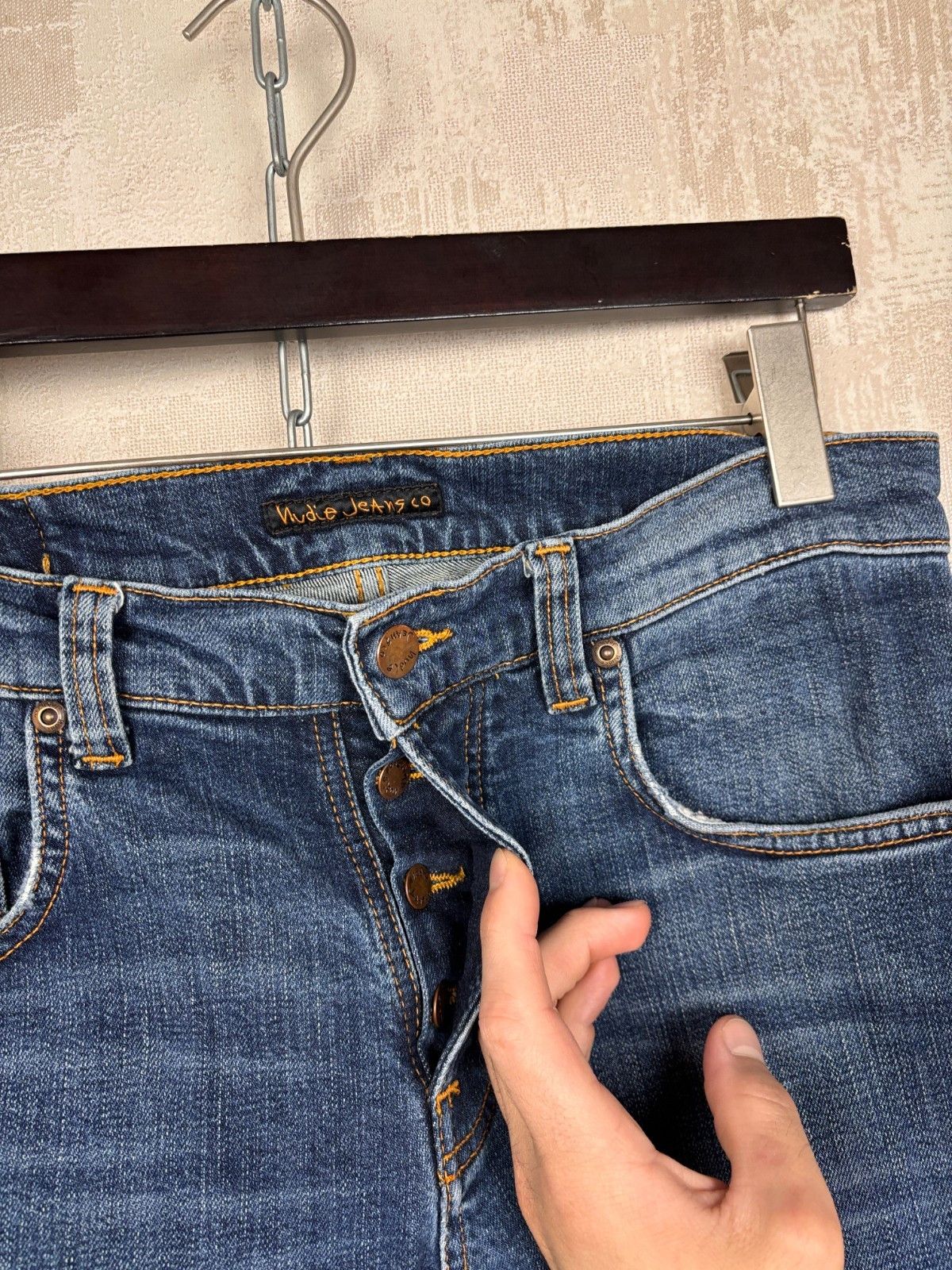 Nudie Jeans Nudie Jeans Co Grim Tim Dark Blue Orange W 32 L 34 Size US 32 / EU 48 - 12 Thumbnail