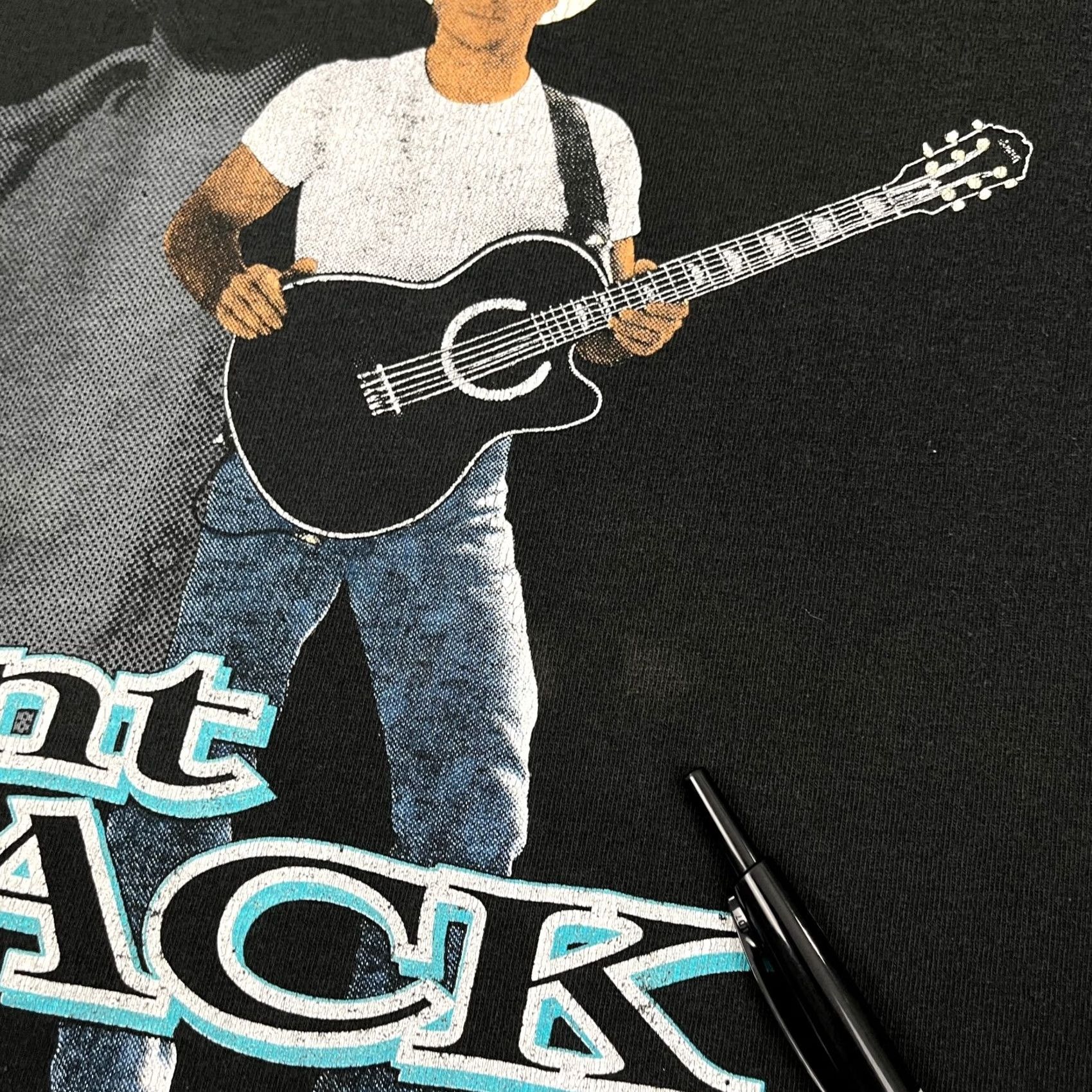 Fruit Of The Loom VTG 90s Clint Black Shirt Mens XL Faded Black Country Music Tee Single Stitch Shirt Graphic Print Cotton Crew Neck Short Sleeve Size US XL / EU 56 / 4 - 7 Thumbnail