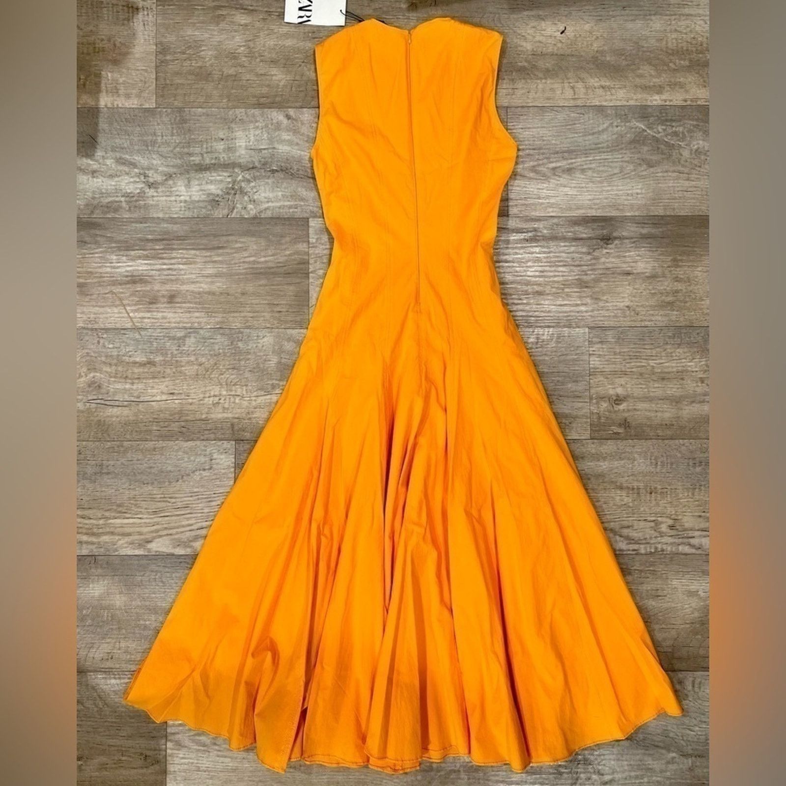 Zara ZARA BLOGGER FAVE!!! Cotton-Blend Midi Dress Size L / US 10 / IT 46 - 16 Thumbnail