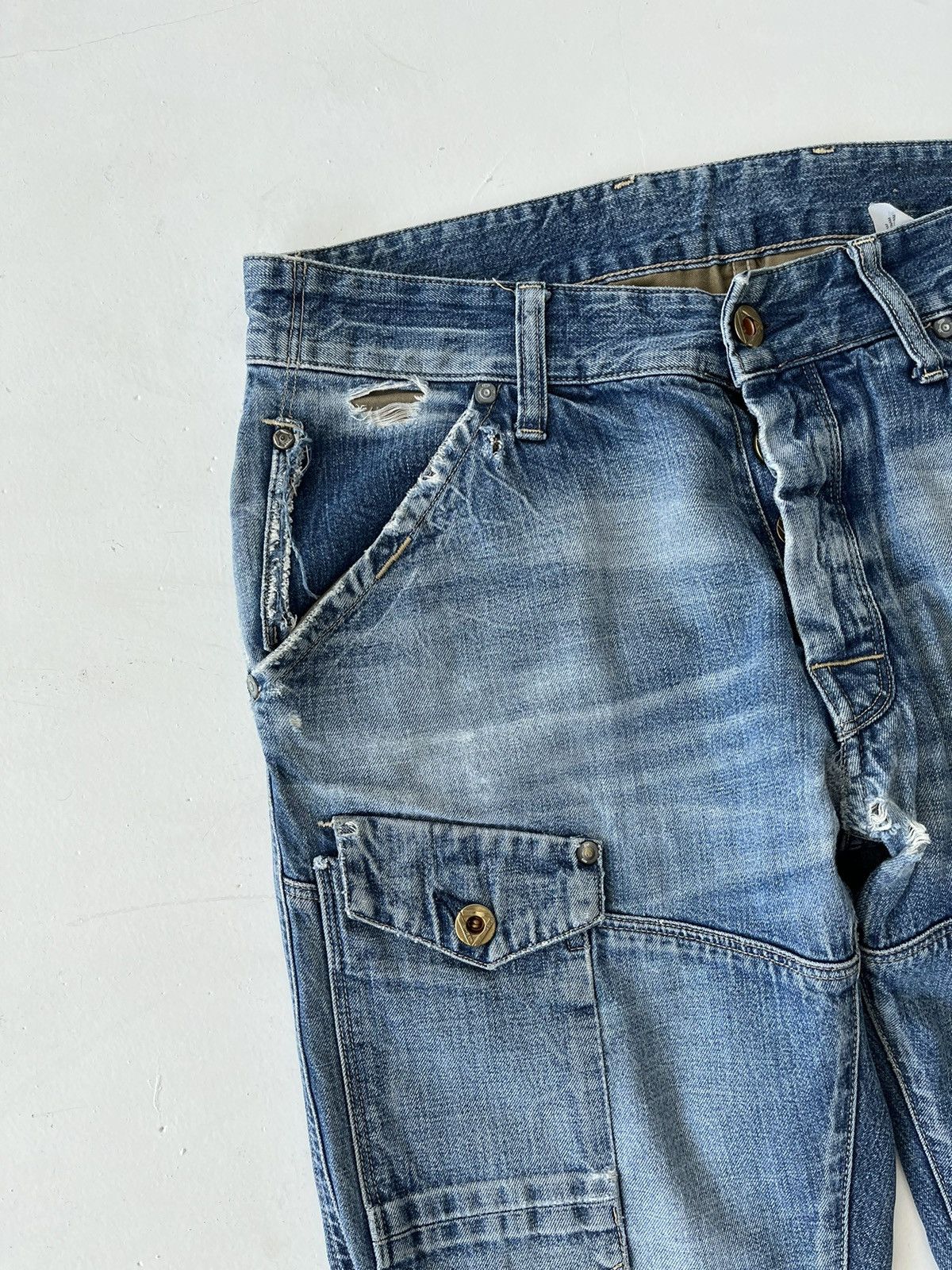 G-Star × Pharrell Vintage G Star Raw distressed trashed washed denim jeans y2k Size US 29 - 4 Thumbnail