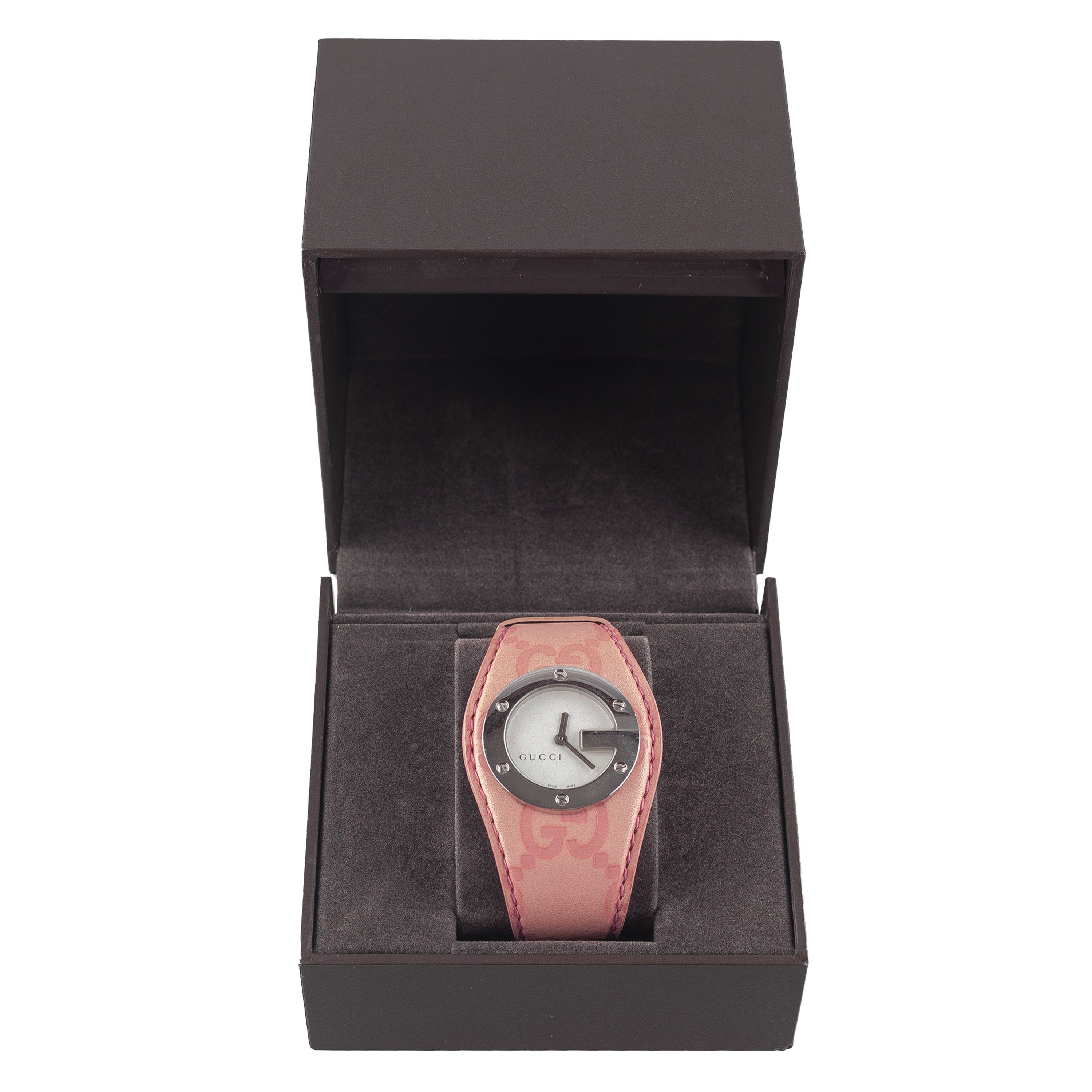 Gucci Gucci Pale Pink Monogram Leather Watch Size ONE SIZE - 2 Thumbnail