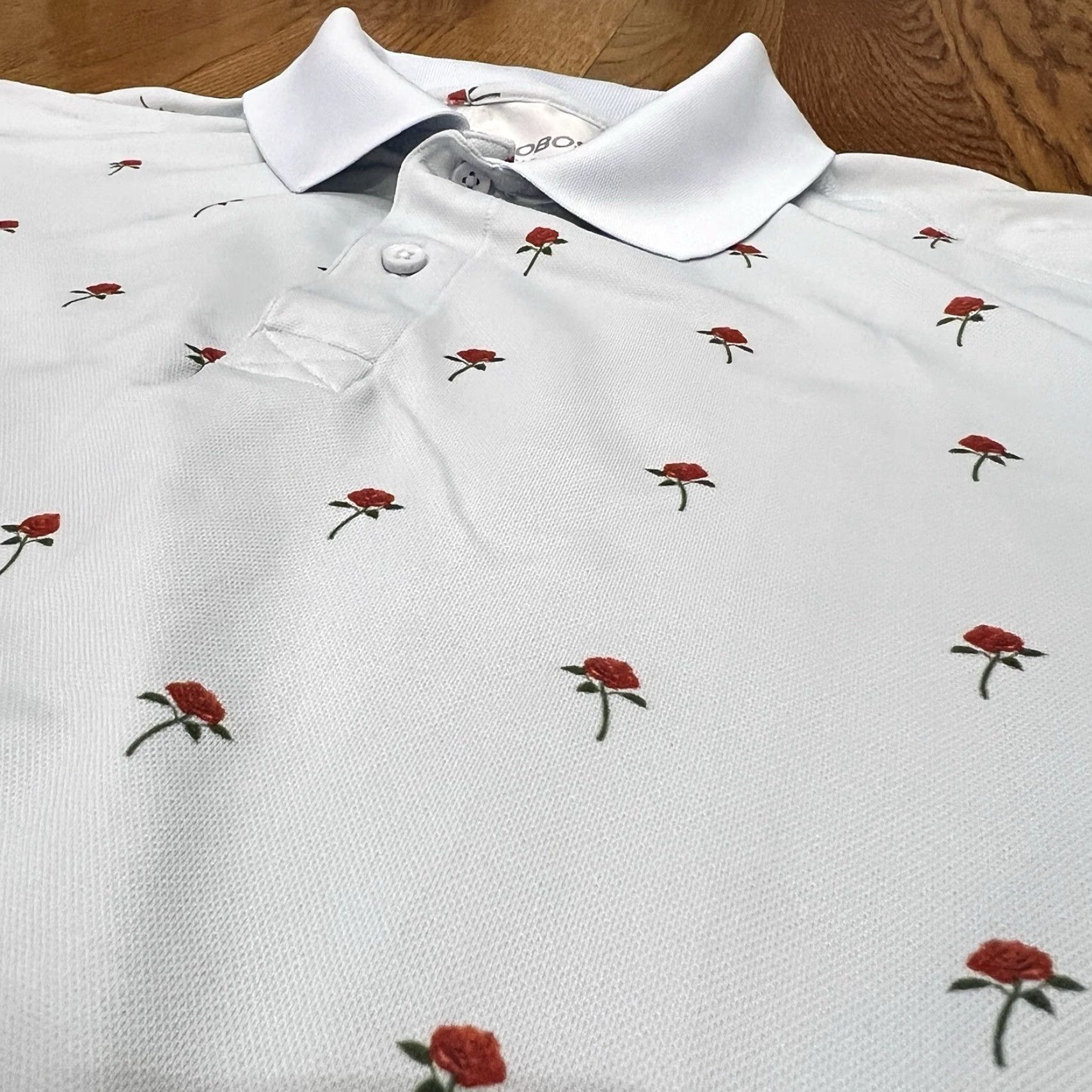 Bonobos Bonobos Golf Polo Slim Fit Rose Pattern Large Mens Shirt Short Sleeve Collar Embroidered Logo Gray Polo Casual Activewear Travel Spring Summer Fall Size US L / EU 52-54 / 3 - 2 Thumbnail