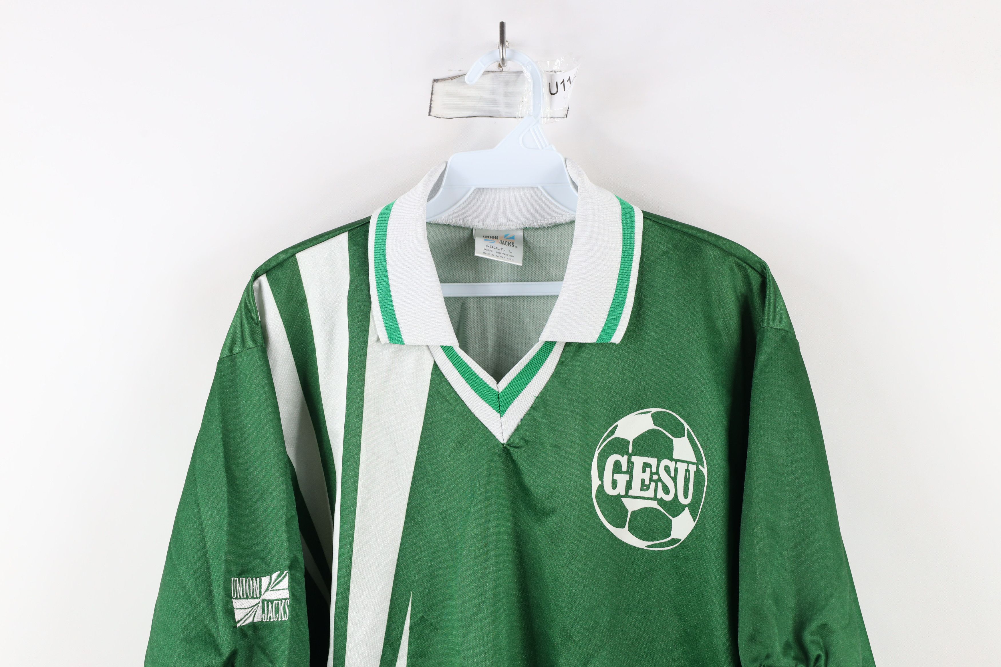 Vintage Vintage 90s Collared Short Sleeve Soccer Jersey Green White Size US L / EU 52-54 / 3 - 2 Thumbnail