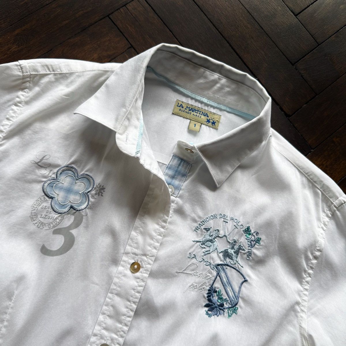 La Martina La Martina Womens White Long Sleeve Button Up Shirt Blouse Size S / US 4 / IT 40 - 4 Thumbnail