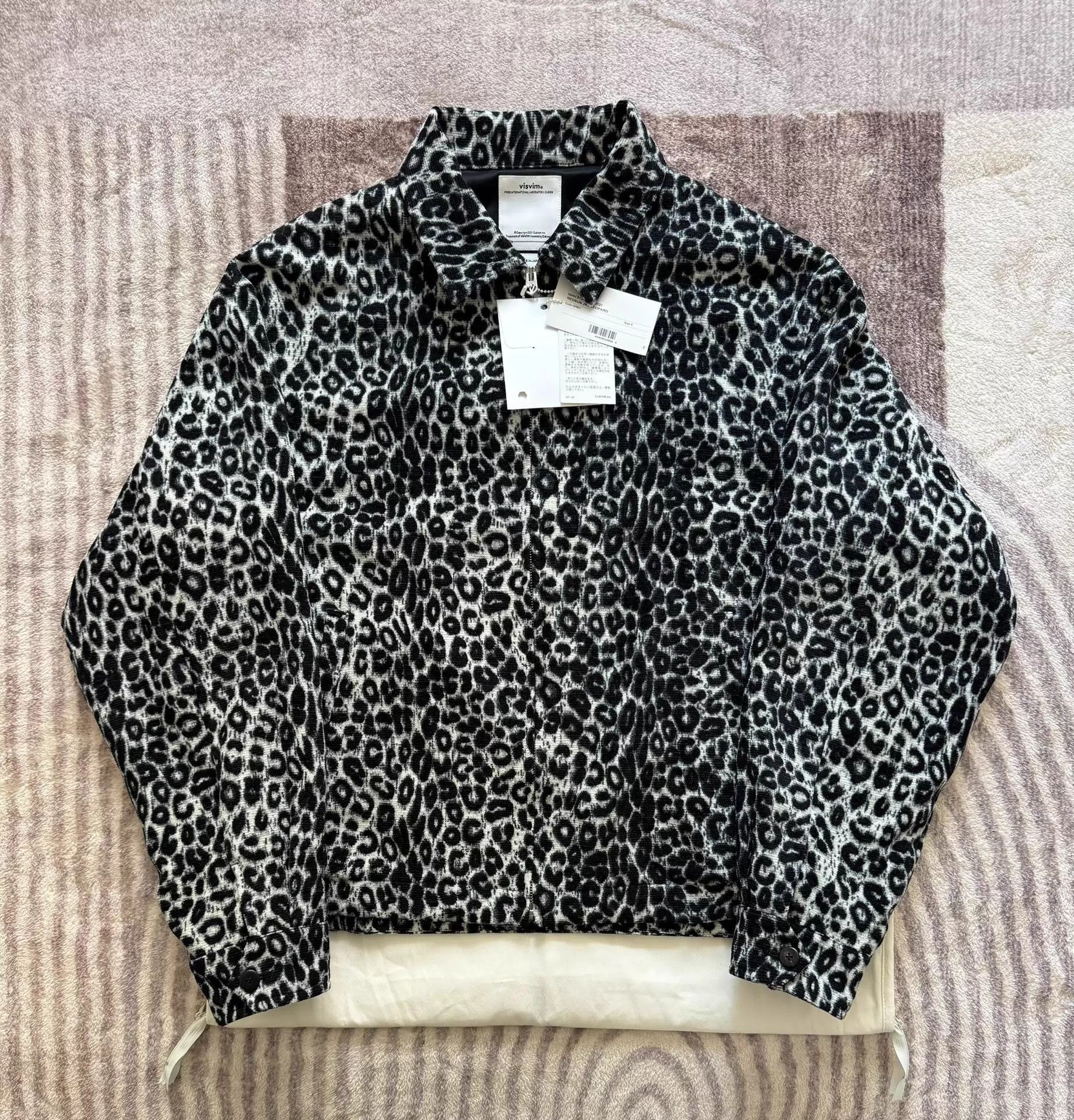 Visvim Gray Leopard Print Button-Up Jacket | Grailed