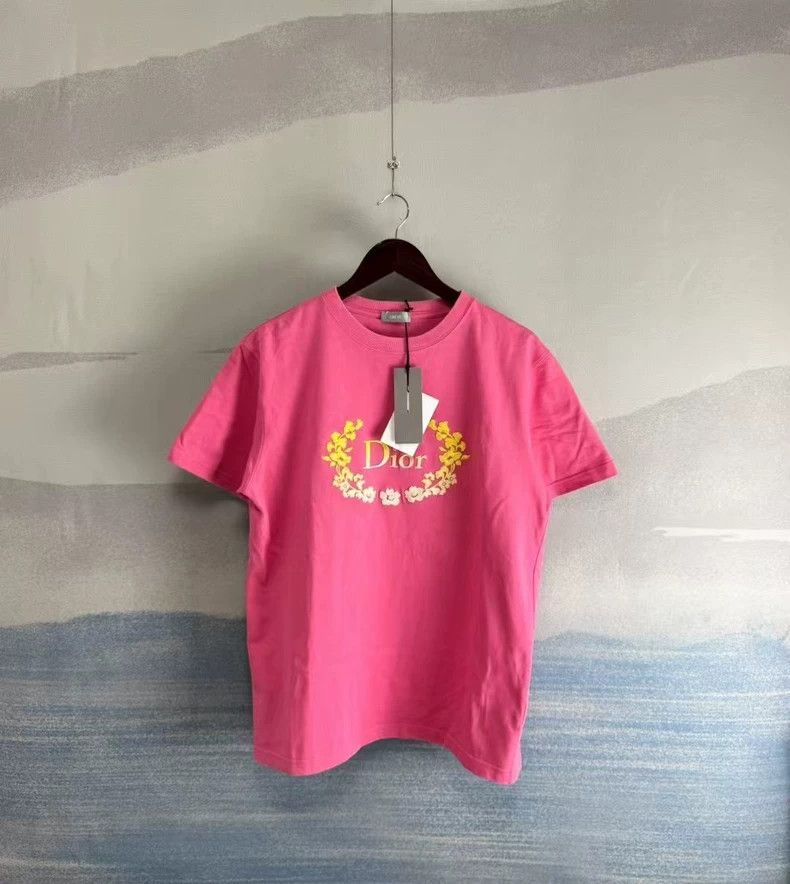 Dior Dior Pink Embroidered Short Sleeve T-Shirt-dmc Size US M / EU 48-50 / 2 - 1 Thumbnail