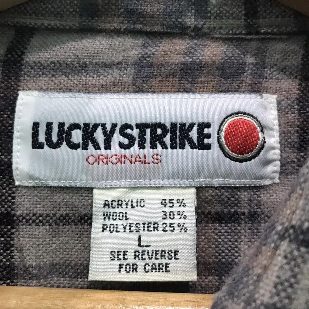 Flannel Vintage Lucky Strike Racing Plaid Tartan Flannel Shirt Size US M / EU 48-50 / 2 - 5 Thumbnail