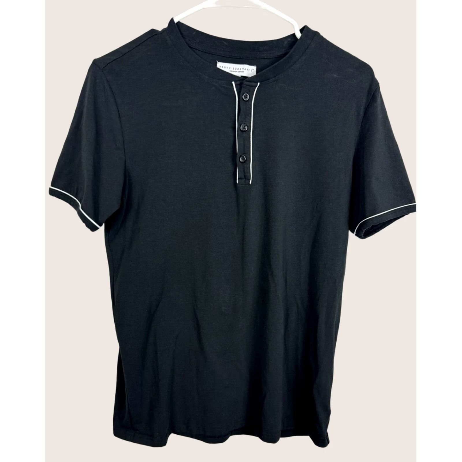 Vintage Truth Substance Common Sense Henley Shirt Women S Button Black White S/S Sun Mens Womens Size S / US 4 / IT 40 - 1 Thumbnail