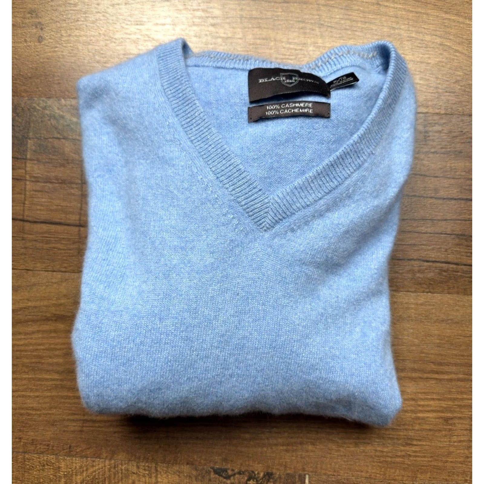 Vintage Black Brown 1826 Sweater Mens XL Blue Cashmere Light Neck Men Size Size US XL / EU 56 / 4 - 3 Thumbnail