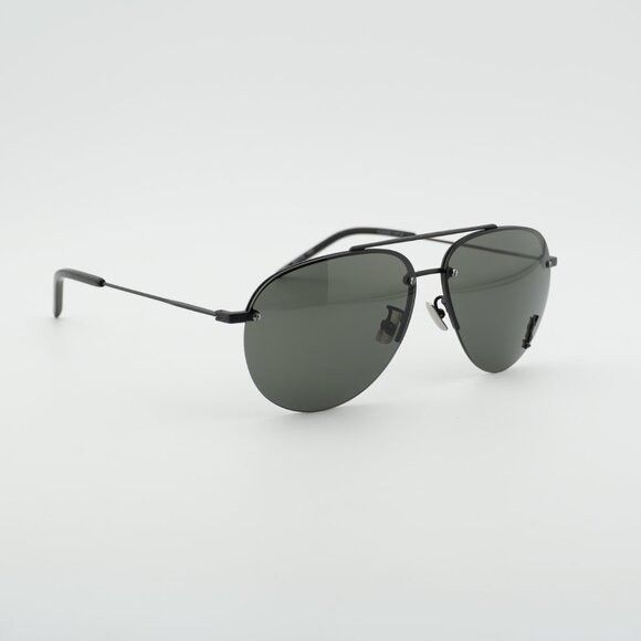 Saint Laurent Paris Saint Laurent CLASSIC 11F 005 Sunglasses Shiny Black Aviator Size ONE SIZE - 4 Thumbnail