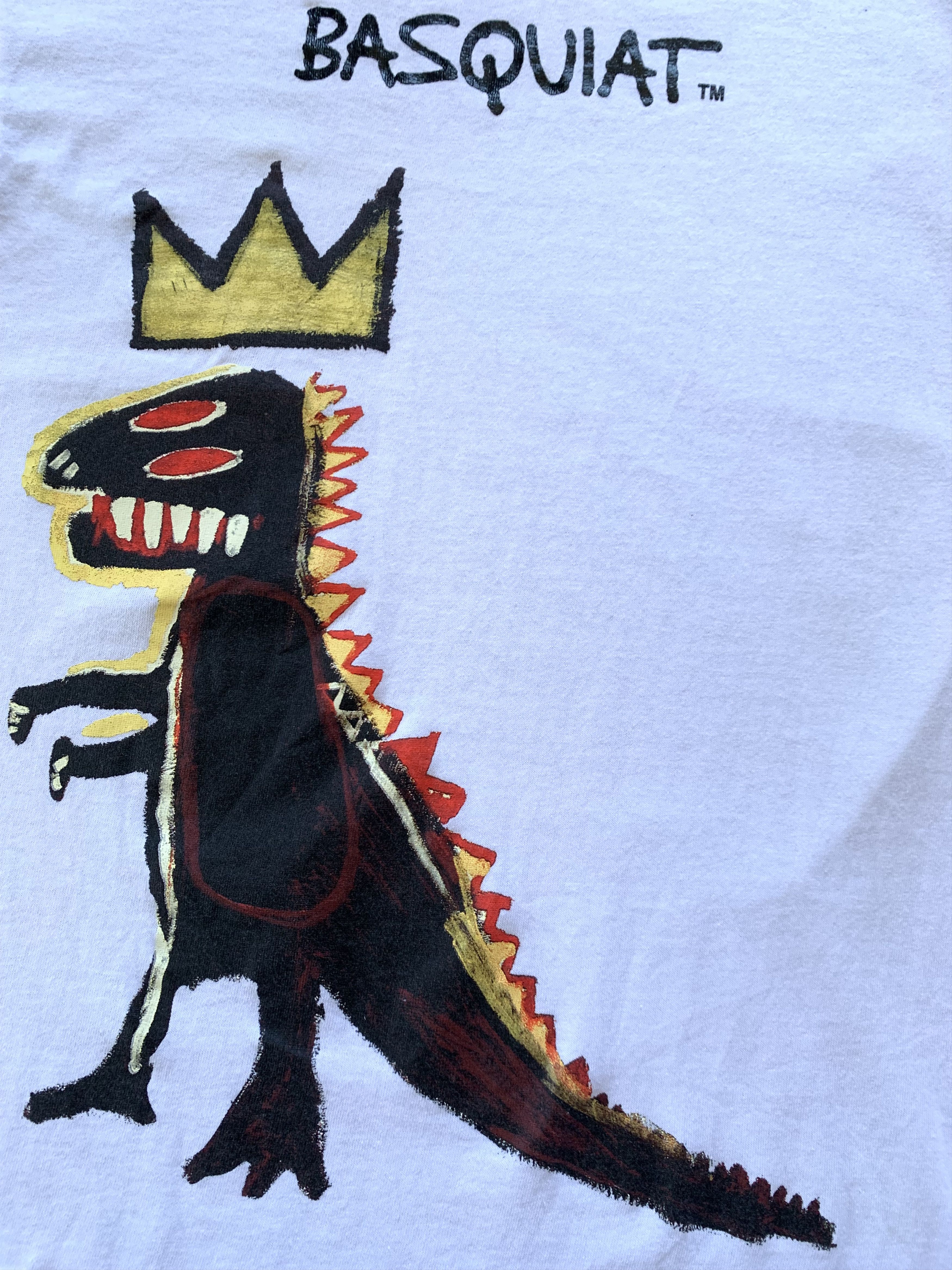 Jean-Michel Basquiat Vintage Jean Michel Basquiat T-Rex White Printed T-Shirt Size US M / EU 48-50 / 2 - 5 Thumbnail