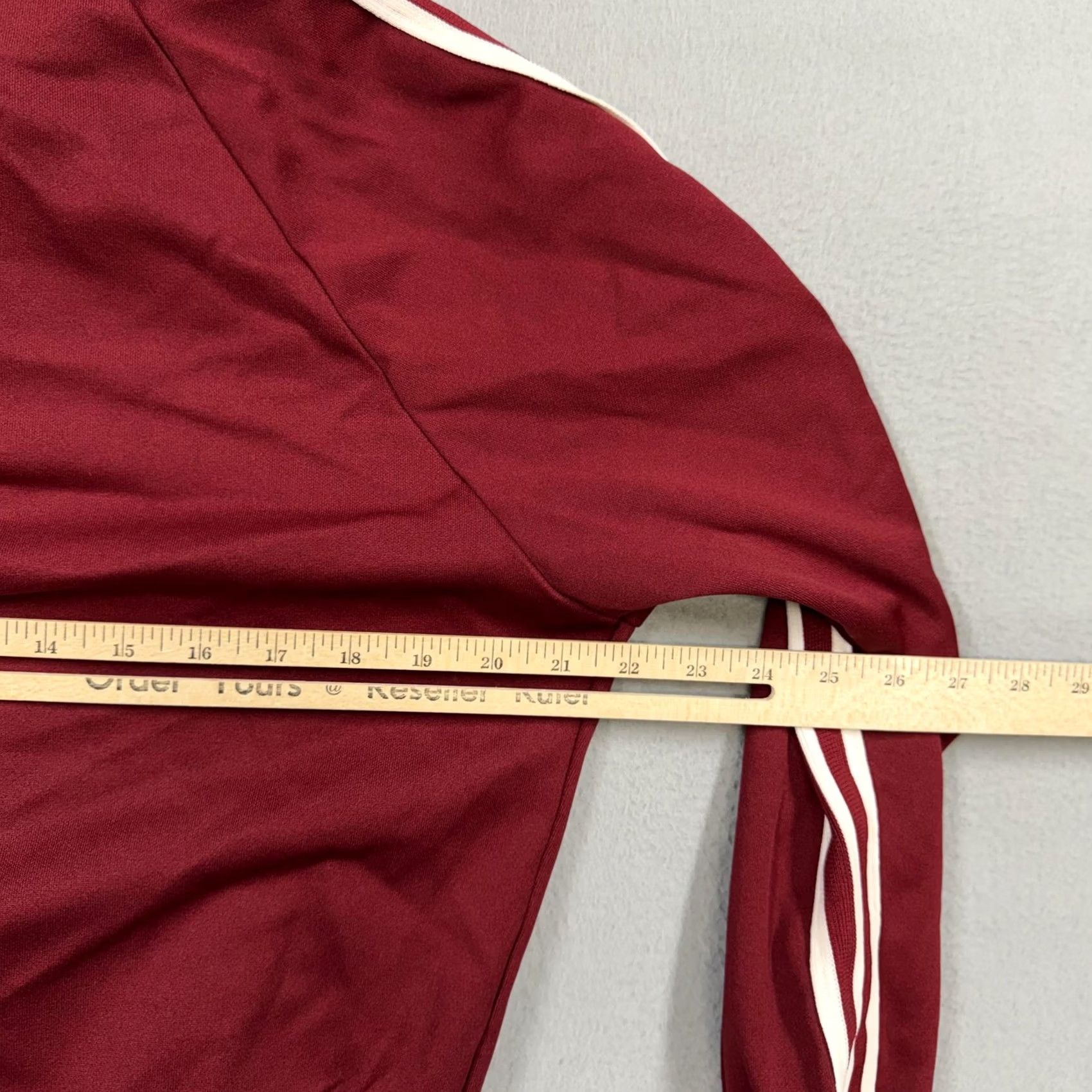 KEEN Cliff Keen Jacket Mens M Red Stripe Bomber Full Zip Pockets Lightweight Knit Polyester Stand-Up Collar Sports Wrestling Gym & Training Size US M / EU 48-50 / 2 - 5 Thumbnail