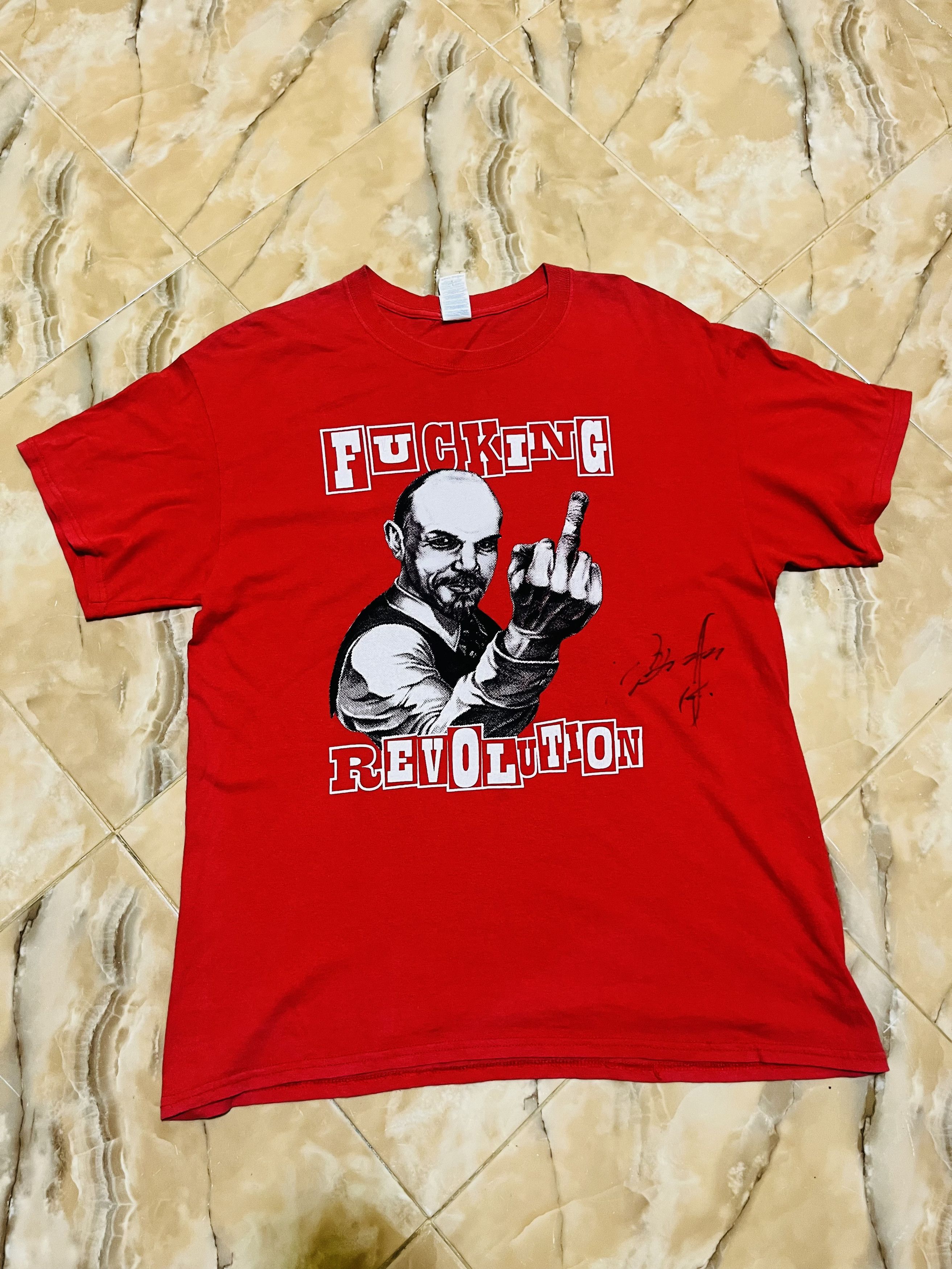 image of Vintage Fxcking Revolution Designer Fashion Style in Red, Men's (Size Large)