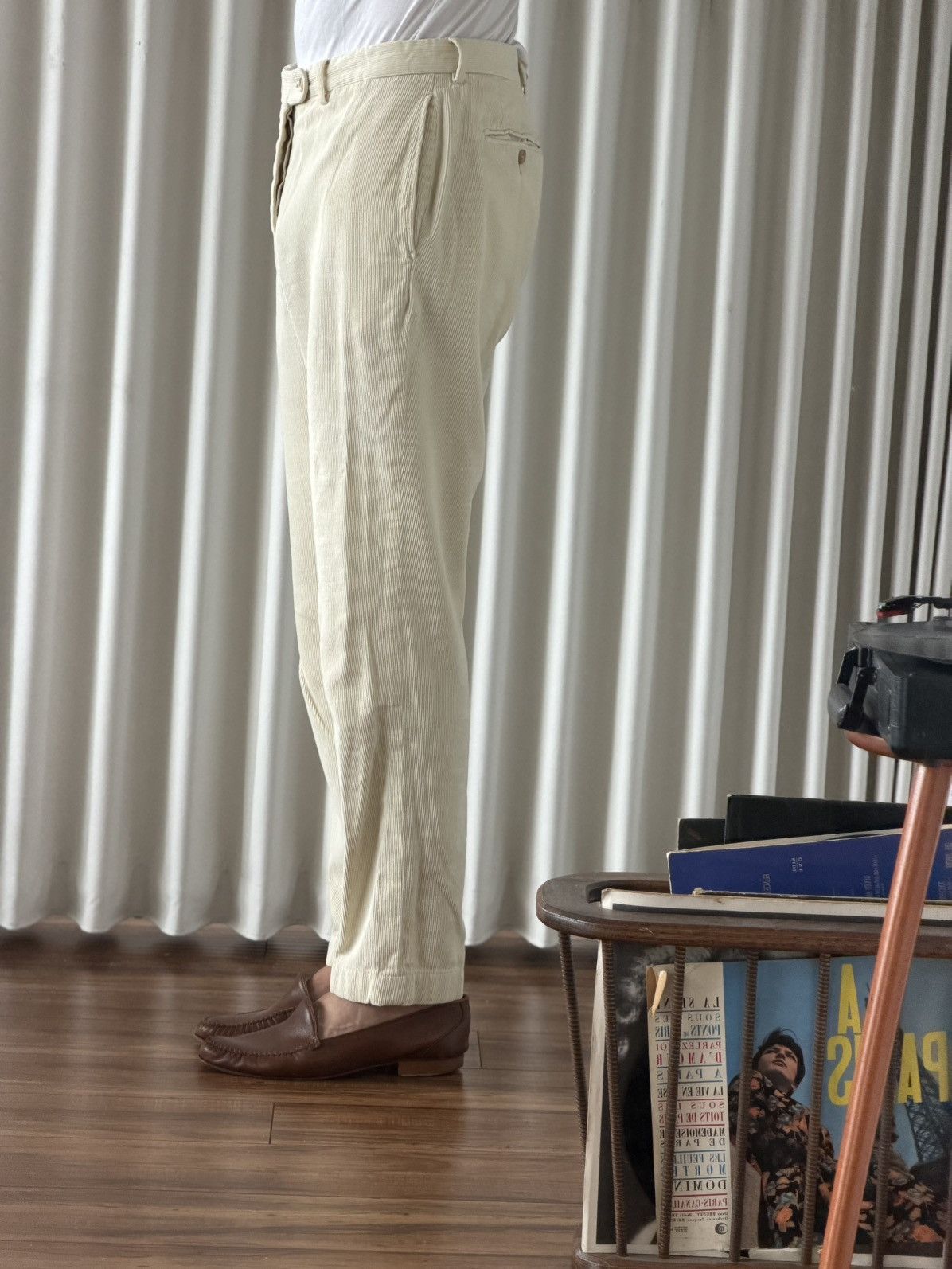 Officine Generale Officine Générale Cream Corduroy Trousers (Size 31) Size US 31 - 2 Thumbnail