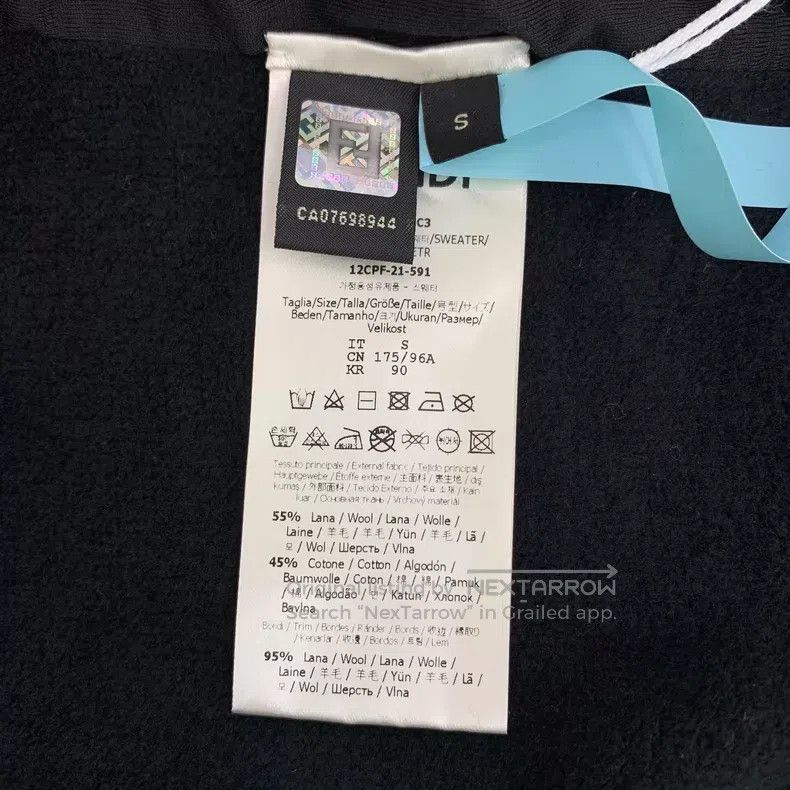 Fendi Fendi Black Wool Hooded Drawstring Long Sleeve Zipper Swea Size US S / EU 44-46 / 1 - 7 Thumbnail