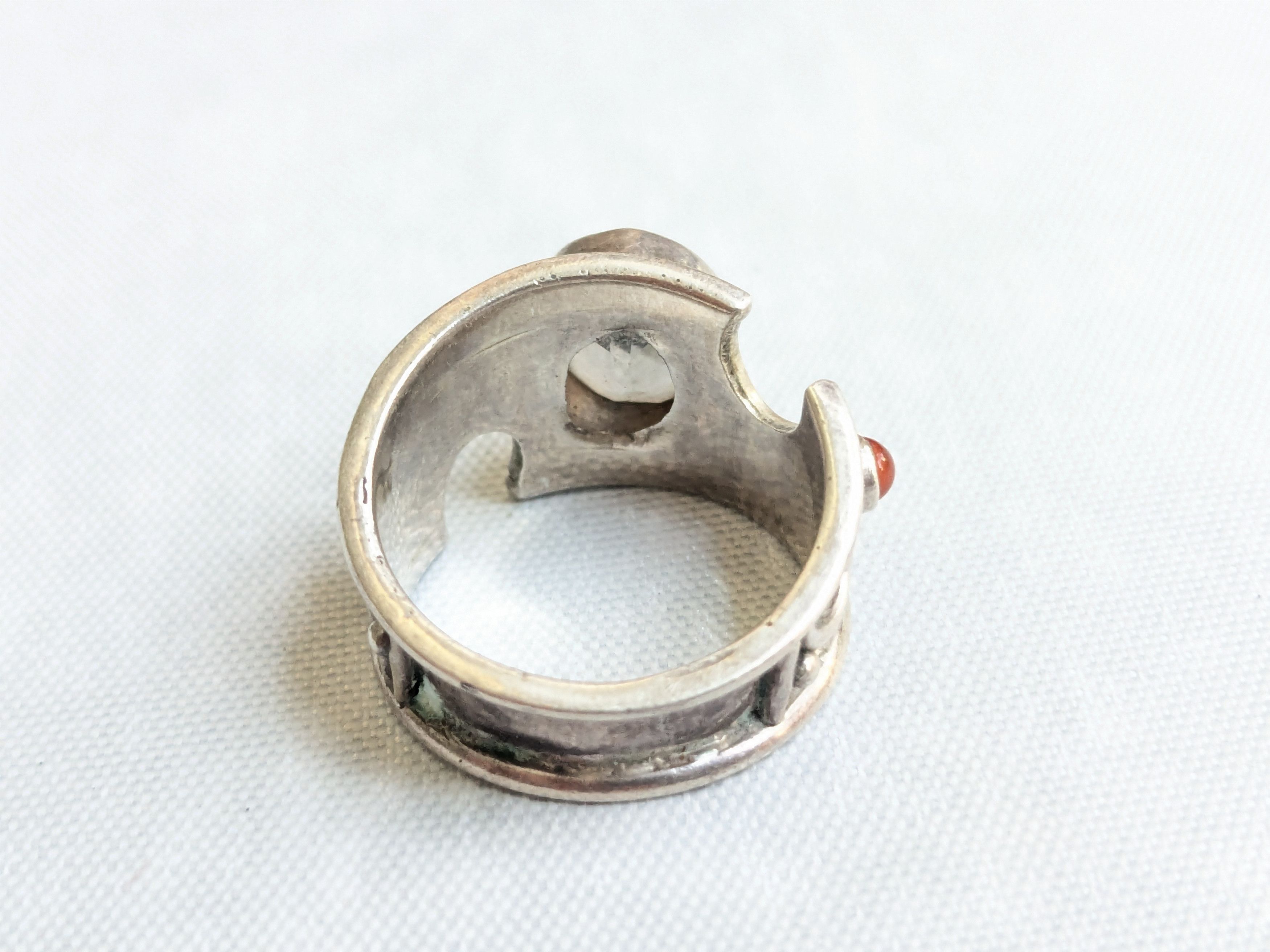 Jewelry Vintage Sterling Silver Quartz Carnelian 8 Size ONE SIZE - 8 Thumbnail