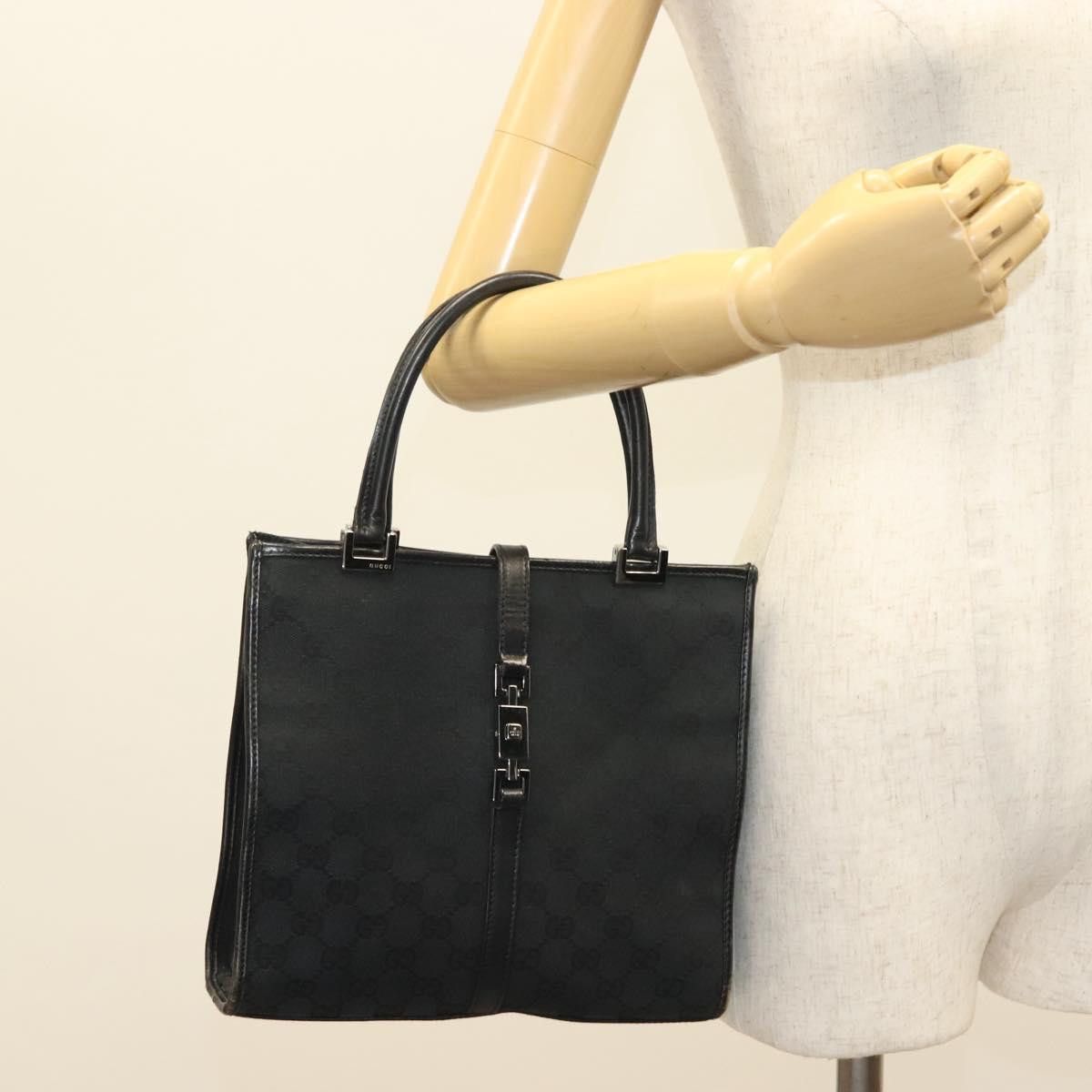 Gucci GUCCI GG Canvas Jackie Hand Bag Black Silver 002 002 Size ONE SIZE - 21 Thumbnail