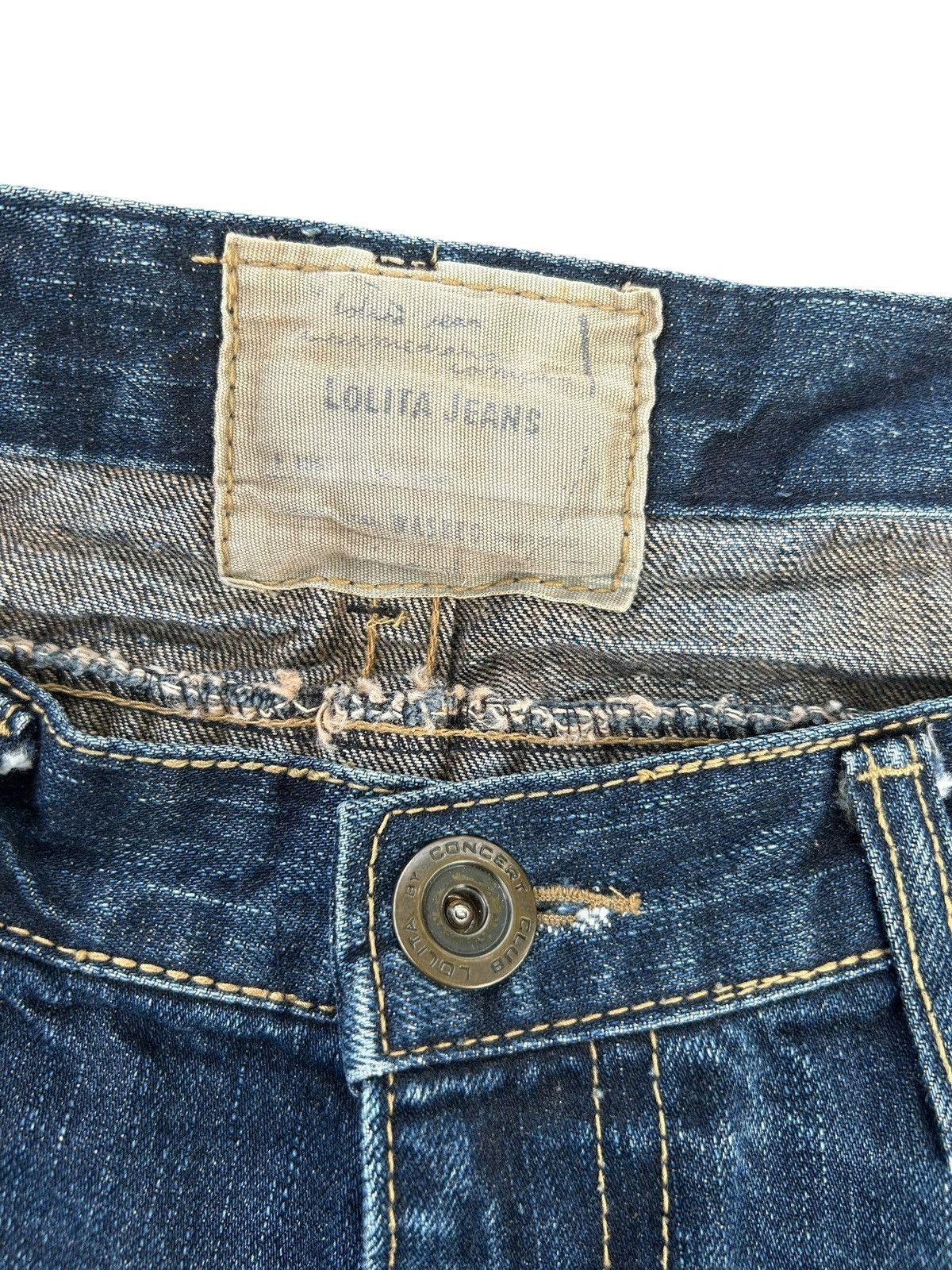 Kapital FLARE YOSHITOMO NARA LOLITA Vintage Distressed Denim Jeans Size US 34 / EU 50 - 6 Thumbnail