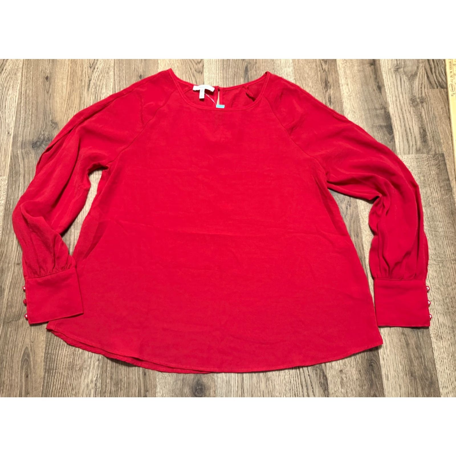 Vintage Maurices Blouse Women's Size Small Red Long Sleeve NWT Shirt Regular Womens Size S / US 4 / IT 40 - 2 Thumbnail