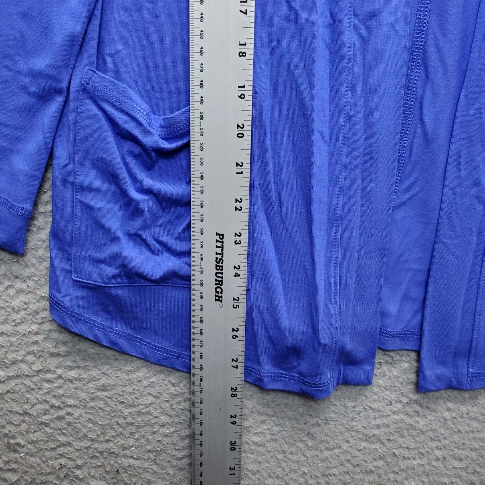 Talbots Talbots Cardigan Womens Petite M Blue UPF 50+ Drape Pocket Open Front Shirt Womens Size PM Blue Talbots Cardigan Size M / US 6-8 / IT 42-44 - 3 Thumbnail